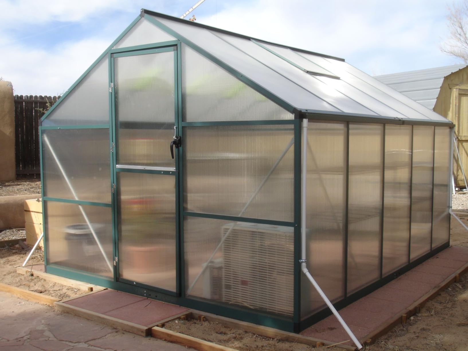 Garvee 6 x 10 FT Greenhouse, Greenhouses for Outside, Polycarbonate Greenhouse with Aluminum Frame, Lockable Door and Adjustable Roof Vent for Backyard, Green Houses for Outside Garden Backyard, Patio customer photo 1