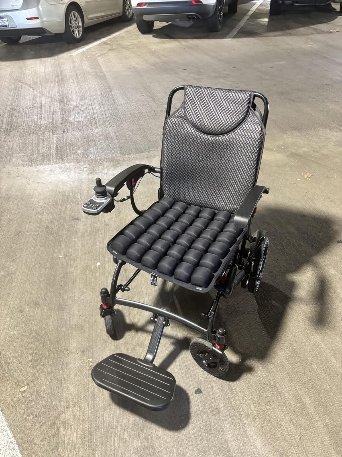 Electric Wheelchairs for Adults Foldable 36LBS Lightweight Frame, Airline Approval, 15 Miles Travel Range& 500W Brushless Motors Power Motorized for Seniors& Max Supports 350 LBS& LED Light-Red customer photo 2