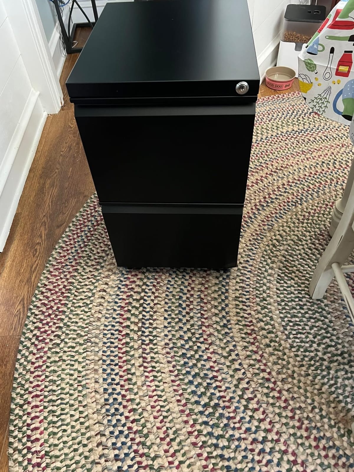 Aobabo 4 Drawer Metal File Cabinet with Lock and Wheels, Black | Anti-tilt narrow vertical cabinet with 4-wheel mobility for letter/legal hanging folders; assembly required customer photo 1