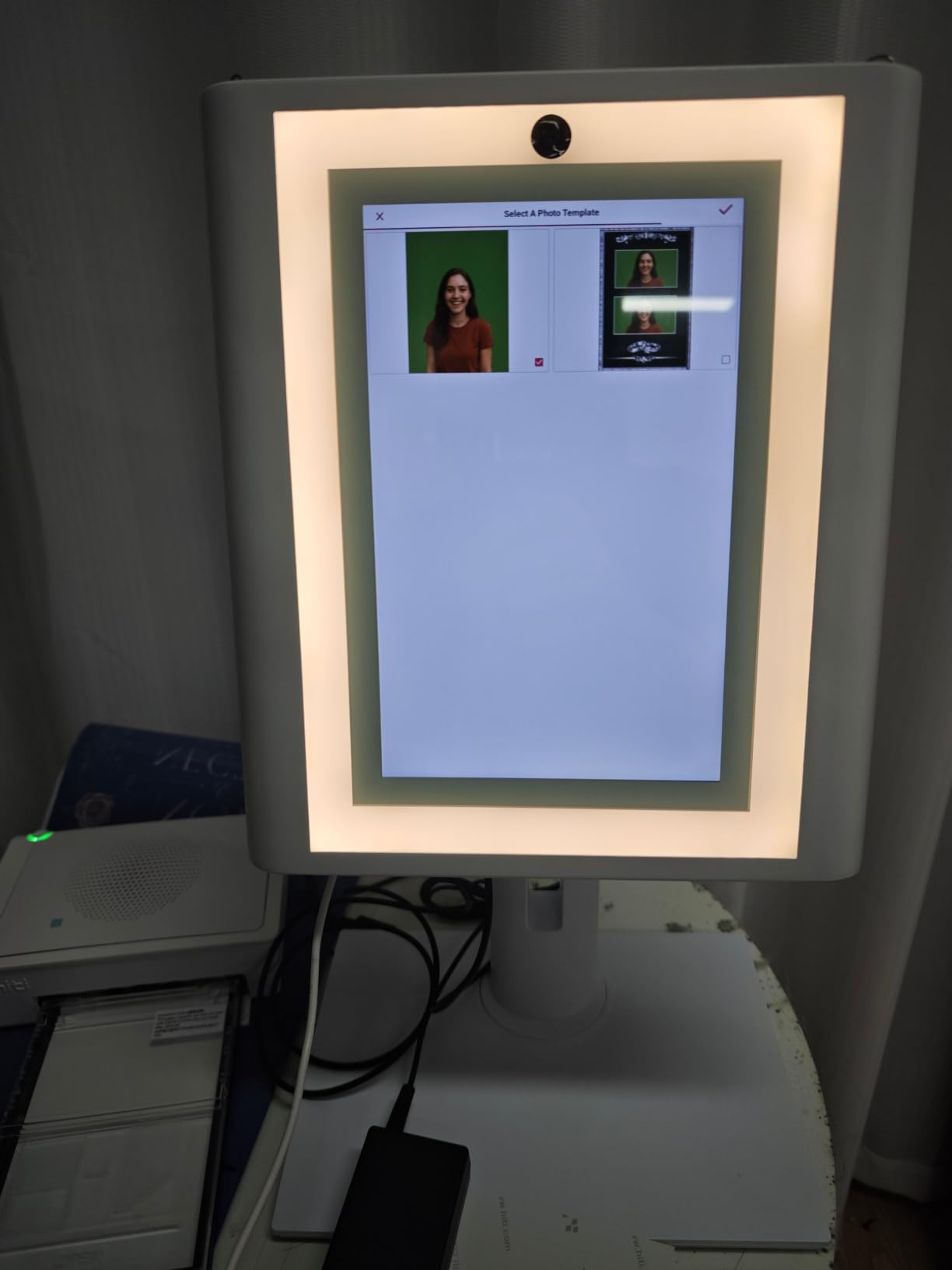Desktop Photo Booth Machine with Instant Printer, LED Ring Light | 10.1