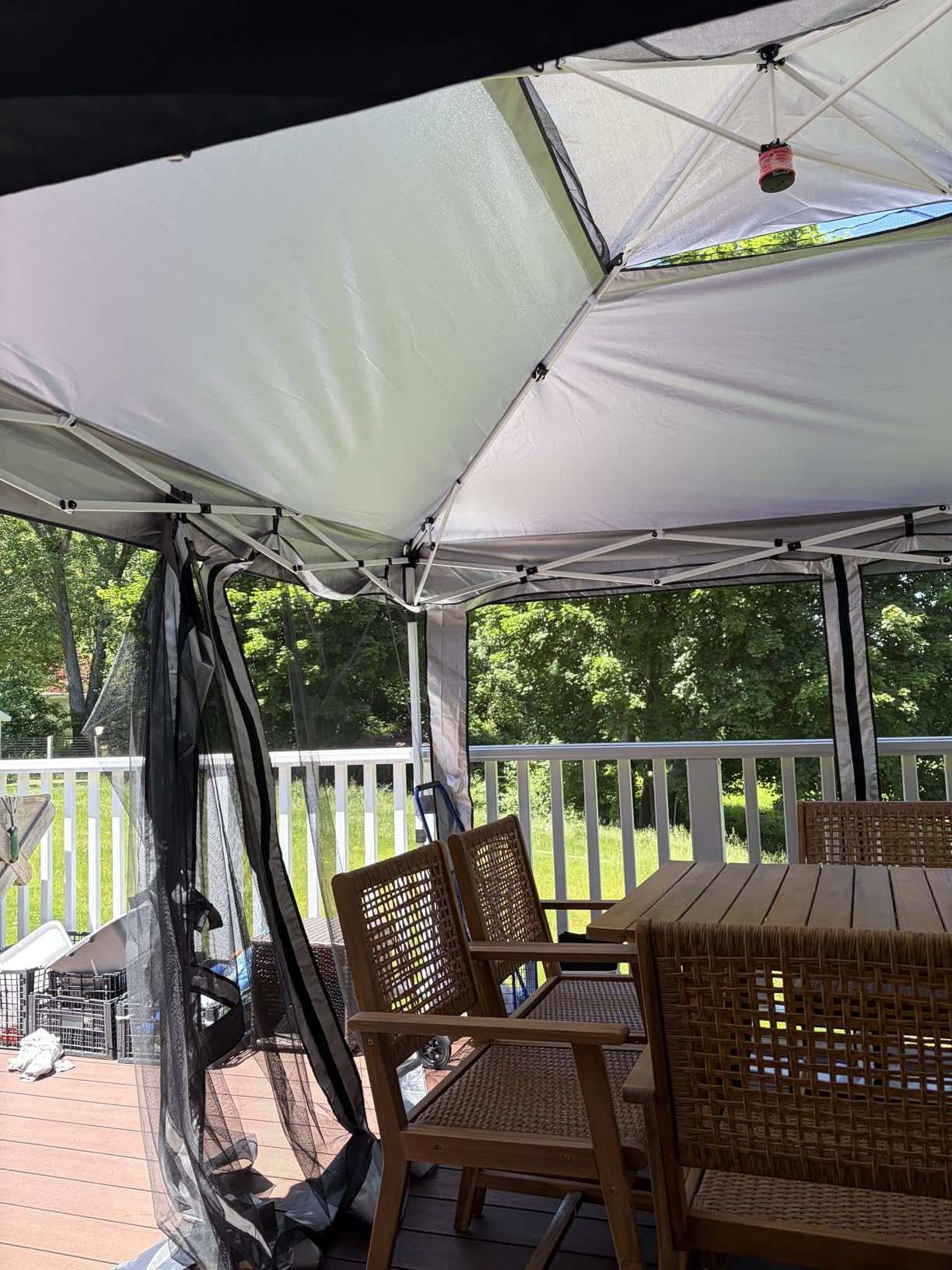 HOTEEL 10x15 Hardtop Gazebo On Clearance with Heavy Duty Galvanized Steel Metal Roof, Patio Hard Top Gazebo with Curtains & Netting, Outdoor Permanent Hot tub Gazebo Pavillon for Backyard, Black customer photo 1