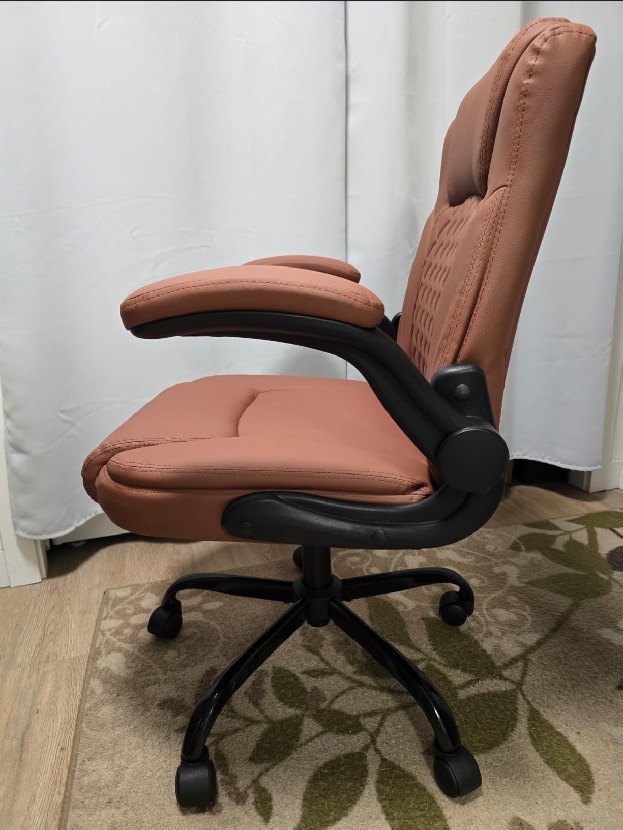 Leather Office Chair, Computer Desk Chair with Dual Back Support | Ergonomic Gaming Chair with Double-Layer Comfy Cushion, 360° Swivel, Rolling Wheels for Home Office and Short People customer photo 2