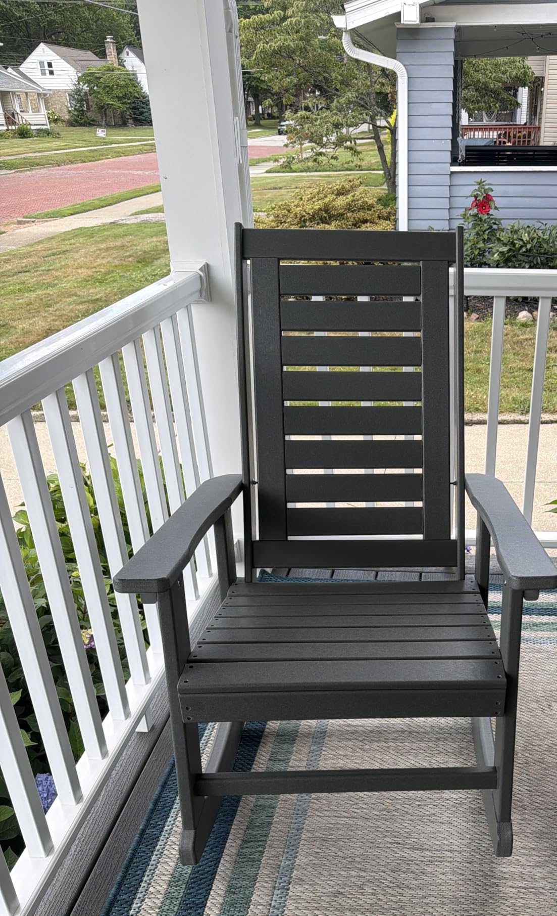GREENVINES Oversized Outdoor Rocking Chair, HDPE Rocker, Grey customer photo 2