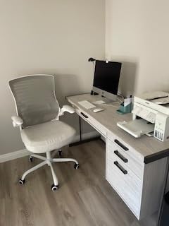Office Chair for Long Hours & Lower Back Pain Relief - Waterfall-Edge PU Seat Cushion, Padded Lumbar Support and Flip-up Armrests customer photo 2