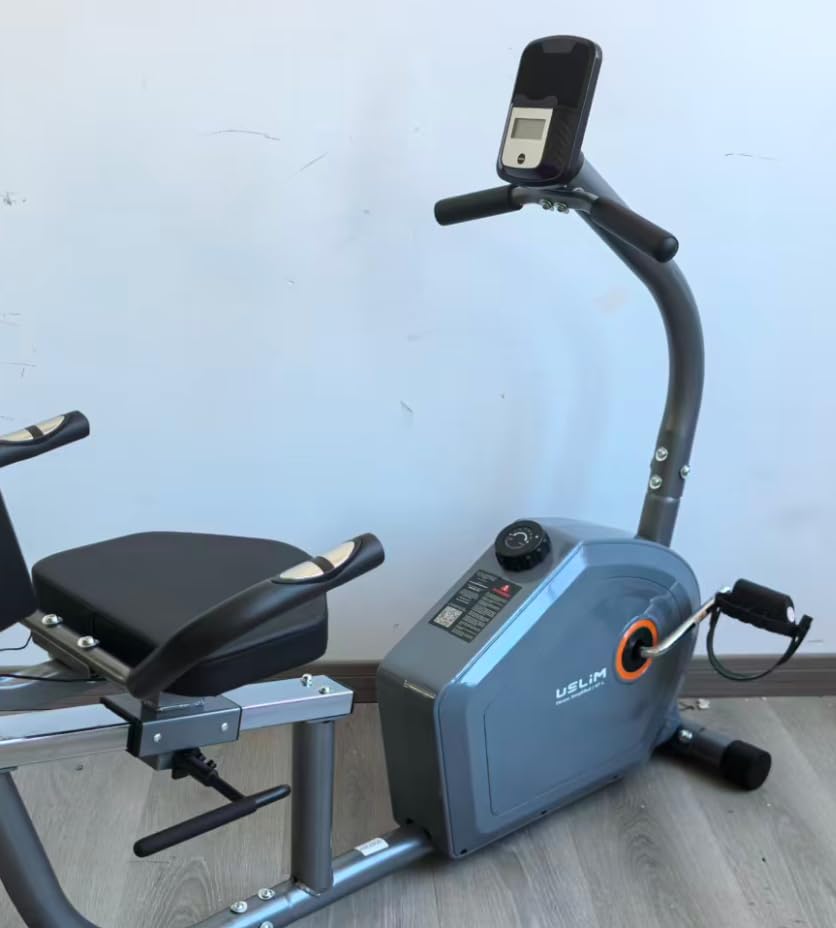 Recumbent Exercise Bikes for Home Use, Quiet Magnetic Stationary Bikes for Seniors & Adults, with 16-level Resistance, 400LB Weight Capacity, Adjustable Comfortable Seat, LCD Monitor and Pulse Sensors customer photo 2