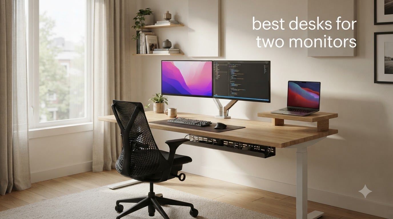 best desks for two monitors