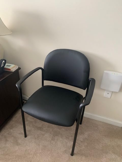 Flash Furniture Steel Stackable Reception Chair with Arms, Black Vinyl customer photo 1