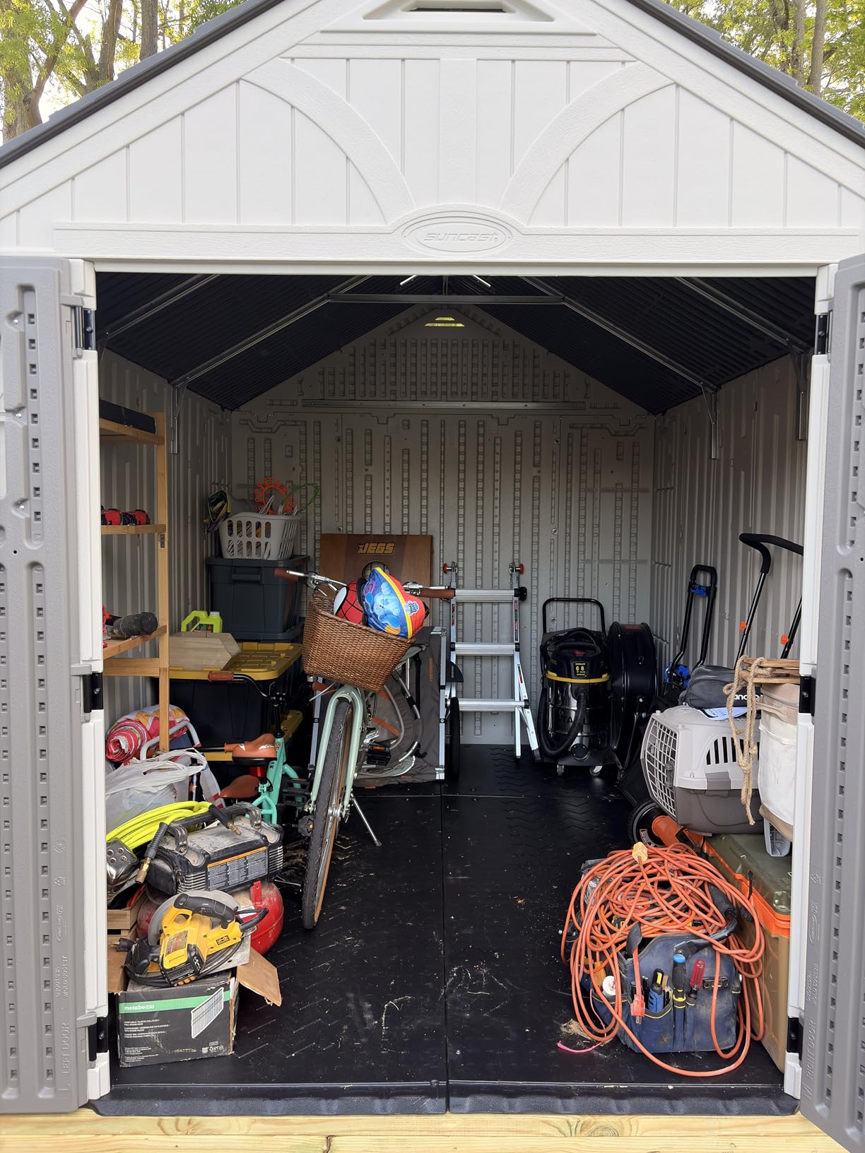Suncast 8x10 Ft. Outdoor Storage Shed - Large Resin Outdoor Shed with Floor Included, Lockable Double Doors & Skylights. 547 Cu Ft Tremont Garden Resin Sheds for Lawn Tools, Riding Mowers, & Bikes customer photo 1