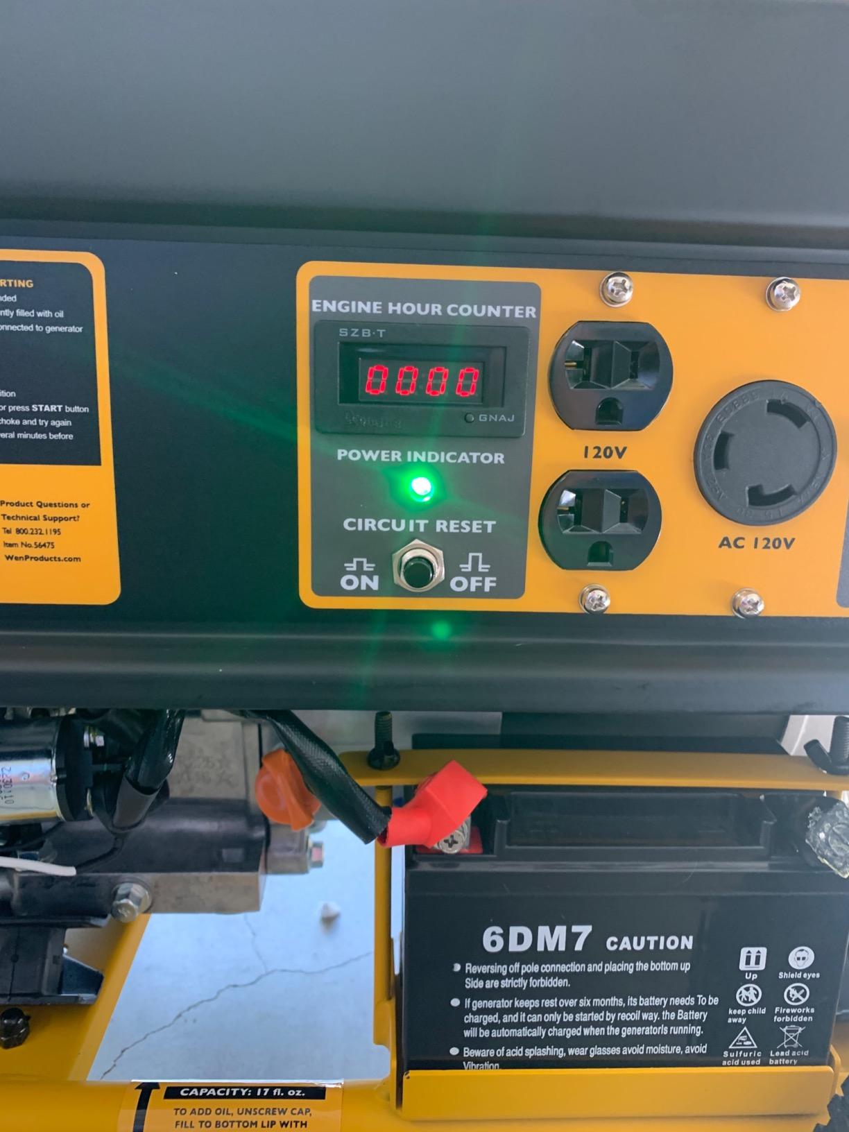 WEN 56475 4750-Watt Portable Generator with Electric Start and Wheel Kit, Yellow and Black customer photo 1