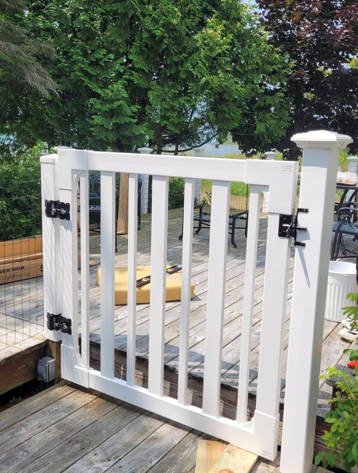 WamBam Sturbridge Yard or Pool Gate, White Vinyl No Dig DIY Kit customer photo 1