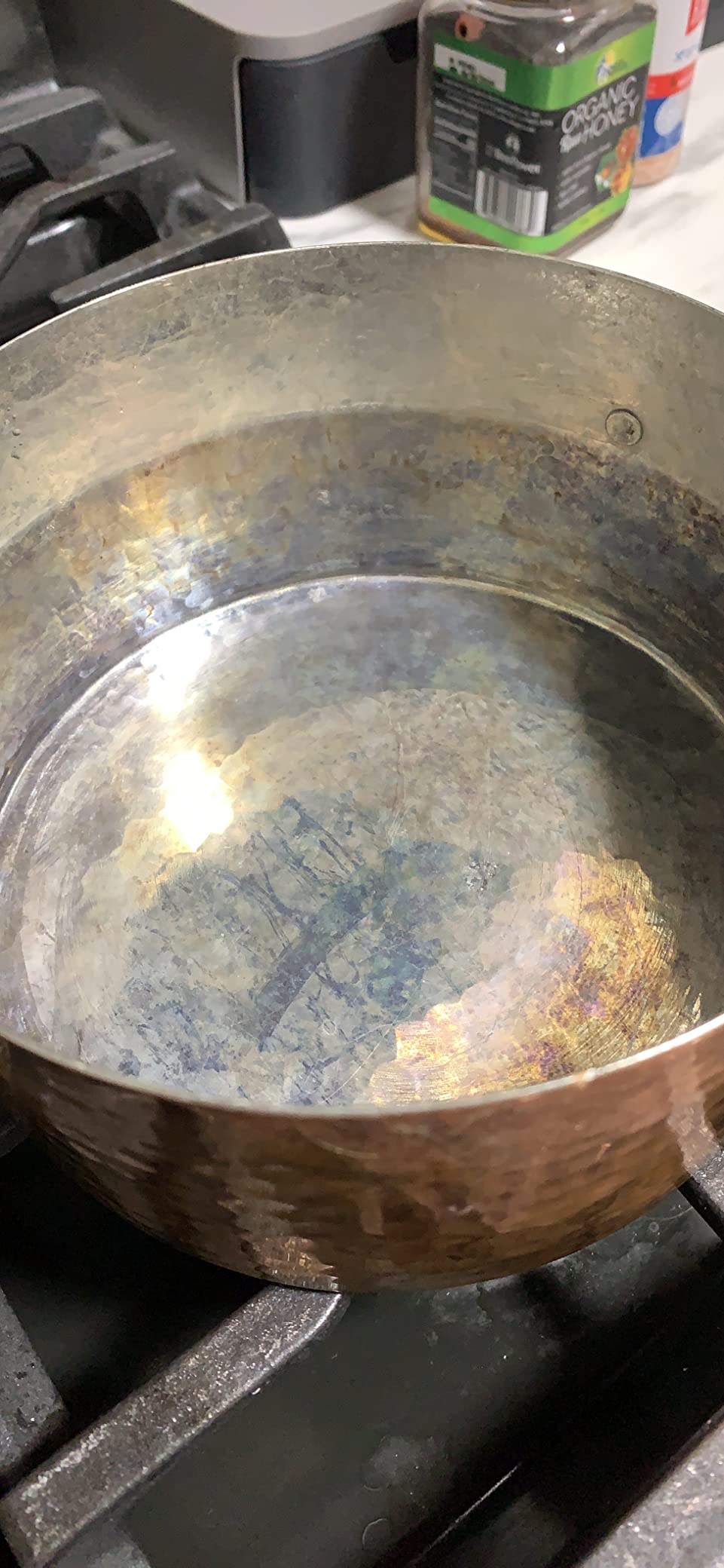 DEMMEX 1.2mm Thick Hammered Uncoated Copper Saucepan with Lid & Helper Handle, Food-Safe Tin Lined (1.7-Quart) customer photo 2