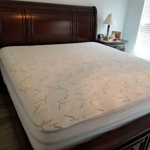 Bamboo Viscose Waterproof Mattress Protector Queen Size, 17