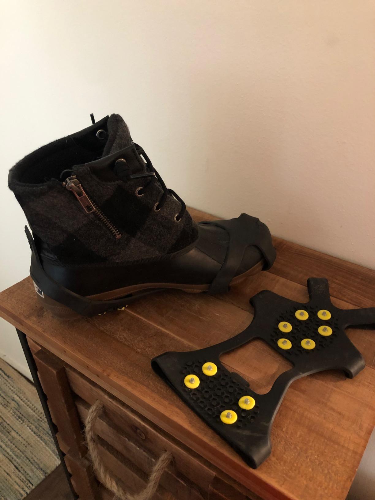 Limm Ice Snow Traction Cleats - Lightweight Crampon Cleats for Walking on Snow & Ice - Anti Slip Grippers Fasten Quickly & Easily Over Footwear - Protable Grips for Shoes and Boots customer photo 2