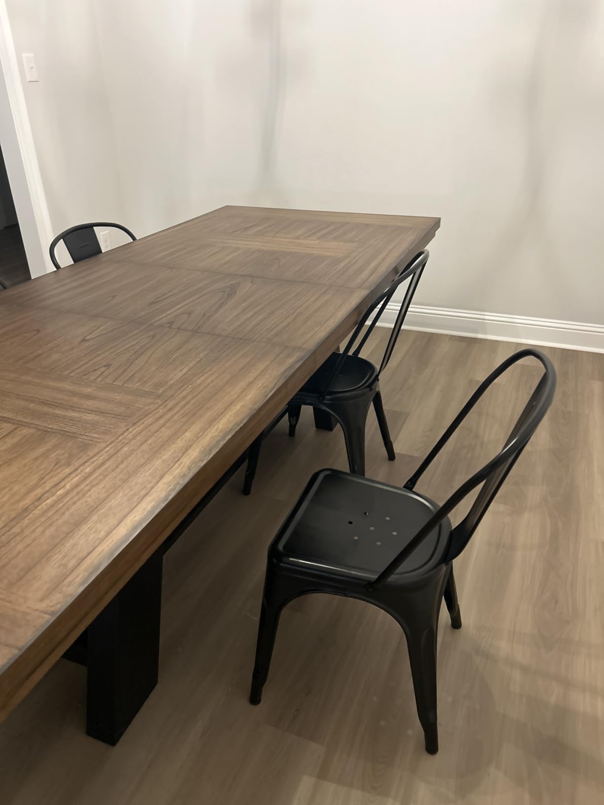FDW | Metal Dining Chairs | Set of 4, Black | 330lbs Load customer photo 2