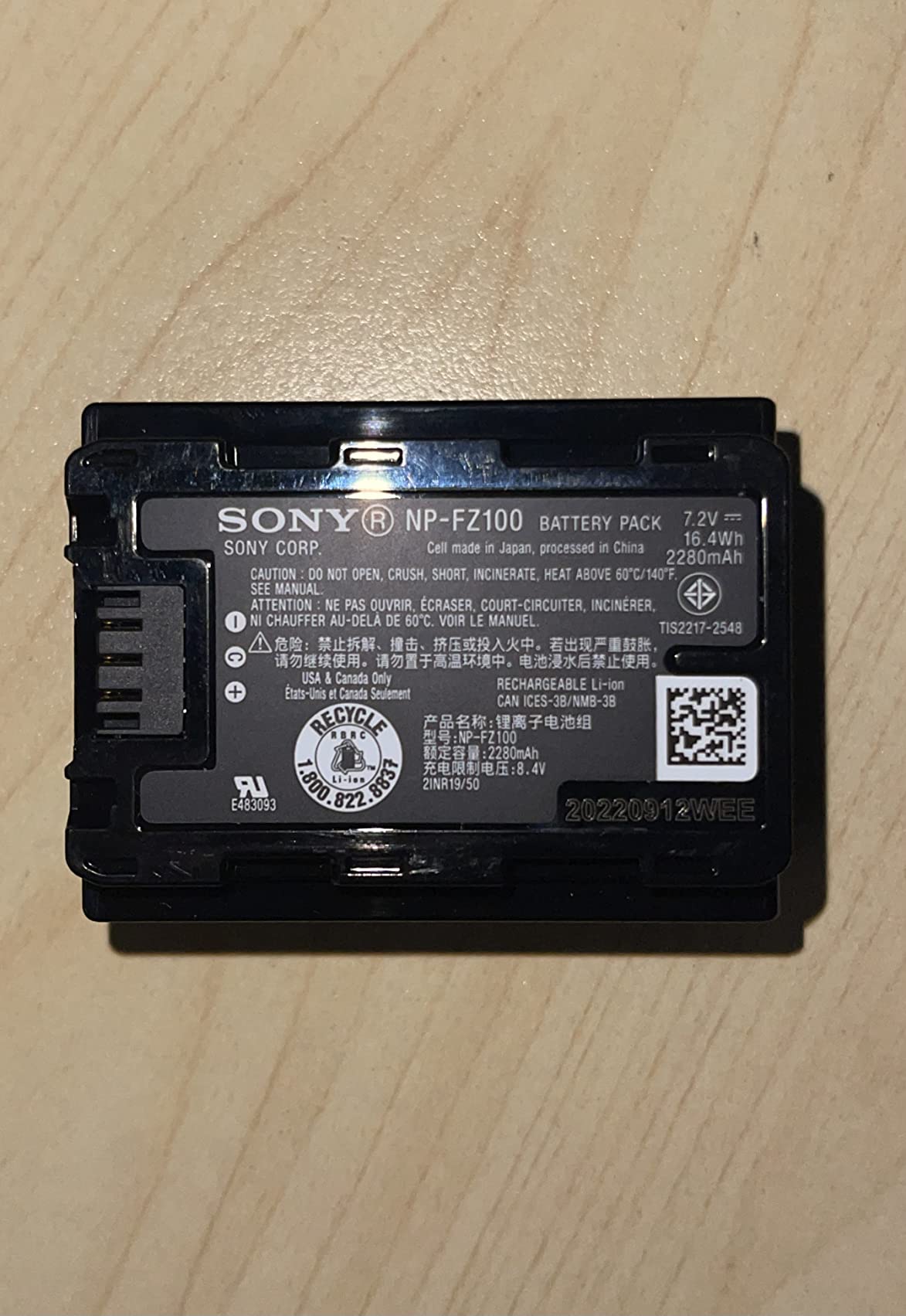 Sony NPFZ100 Z-Series Rechargeable Battery Pack for Alpha A7 Iii, A7R, A9 Digital Cameras Black, 7.2 Volts customer photo 2