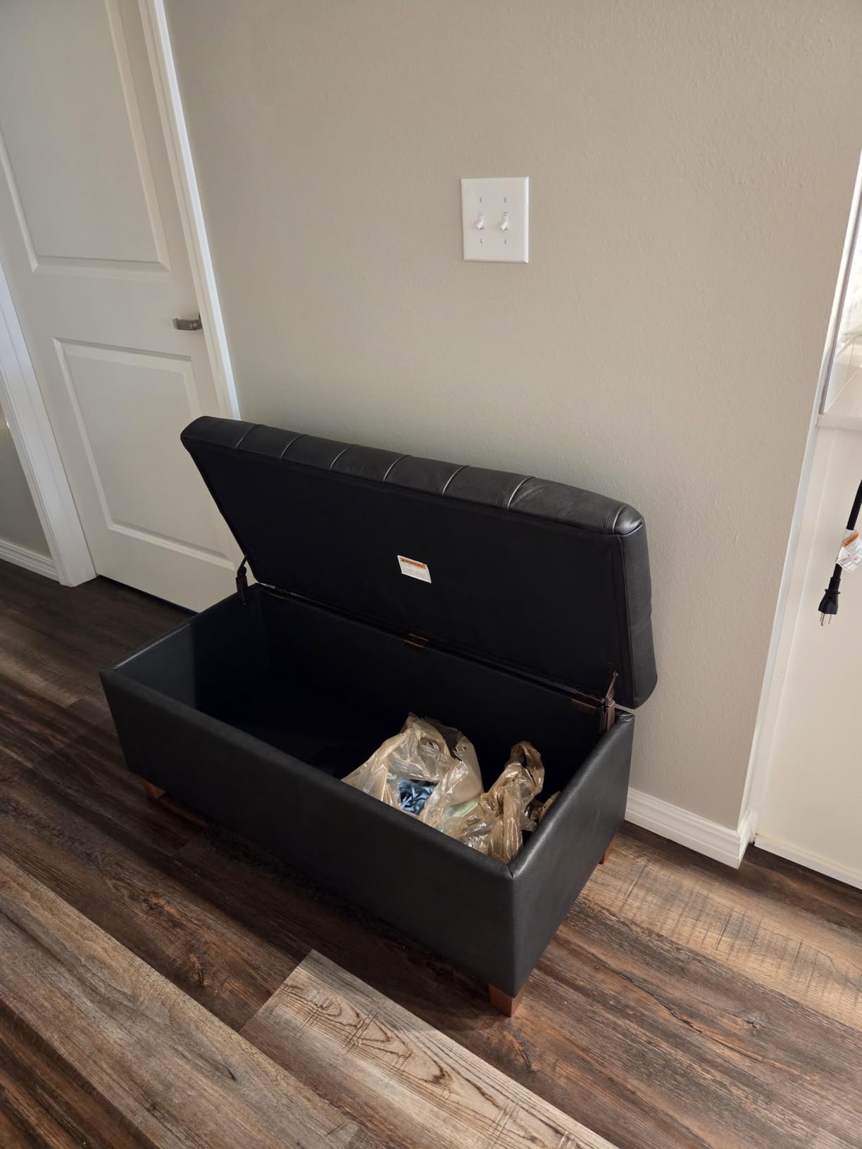 HomePop Large Storage Ottoman Bench with Lift Off Lid, Teal 46