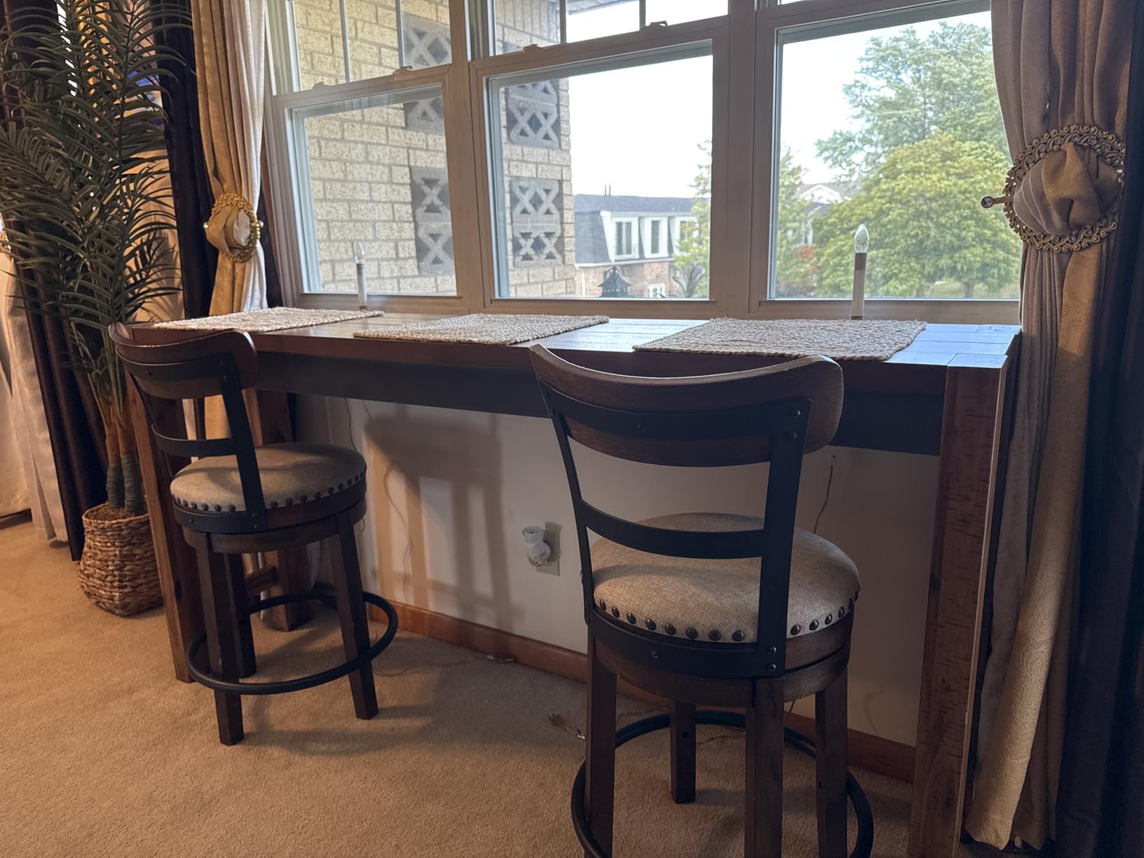 Signature Design by Ashley Counter Height Dining Table, 72-in Behind Couch customer photo 2