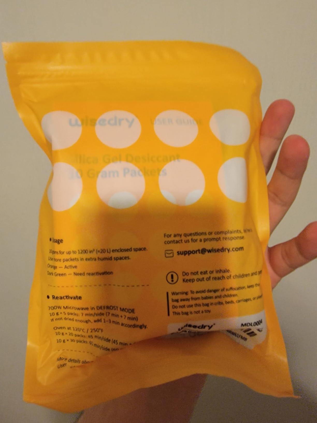 wisedry 2 x 500 Gram [2.2 lbs] Rechargeable Silica Gel Car Dehumidifier, Microwave Fast Reactivated Desiccant Packets Large for Gun Safe Closet Basement Garage Storage Moisture Absorber Bag Reusable customer photo 2