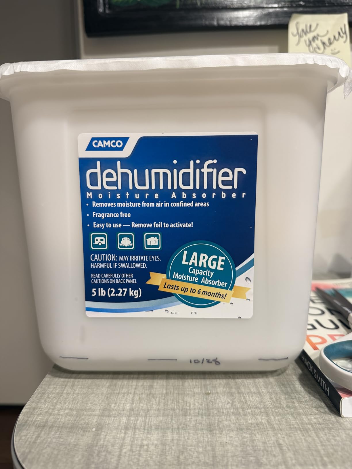 Camco Moisture Absorber Bucket - Features Fast-Acting Moisture-Absorbing Agent - No-Fragrance Beads – Use with RV Storage, Camper Organization & More (44282) customer photo 1