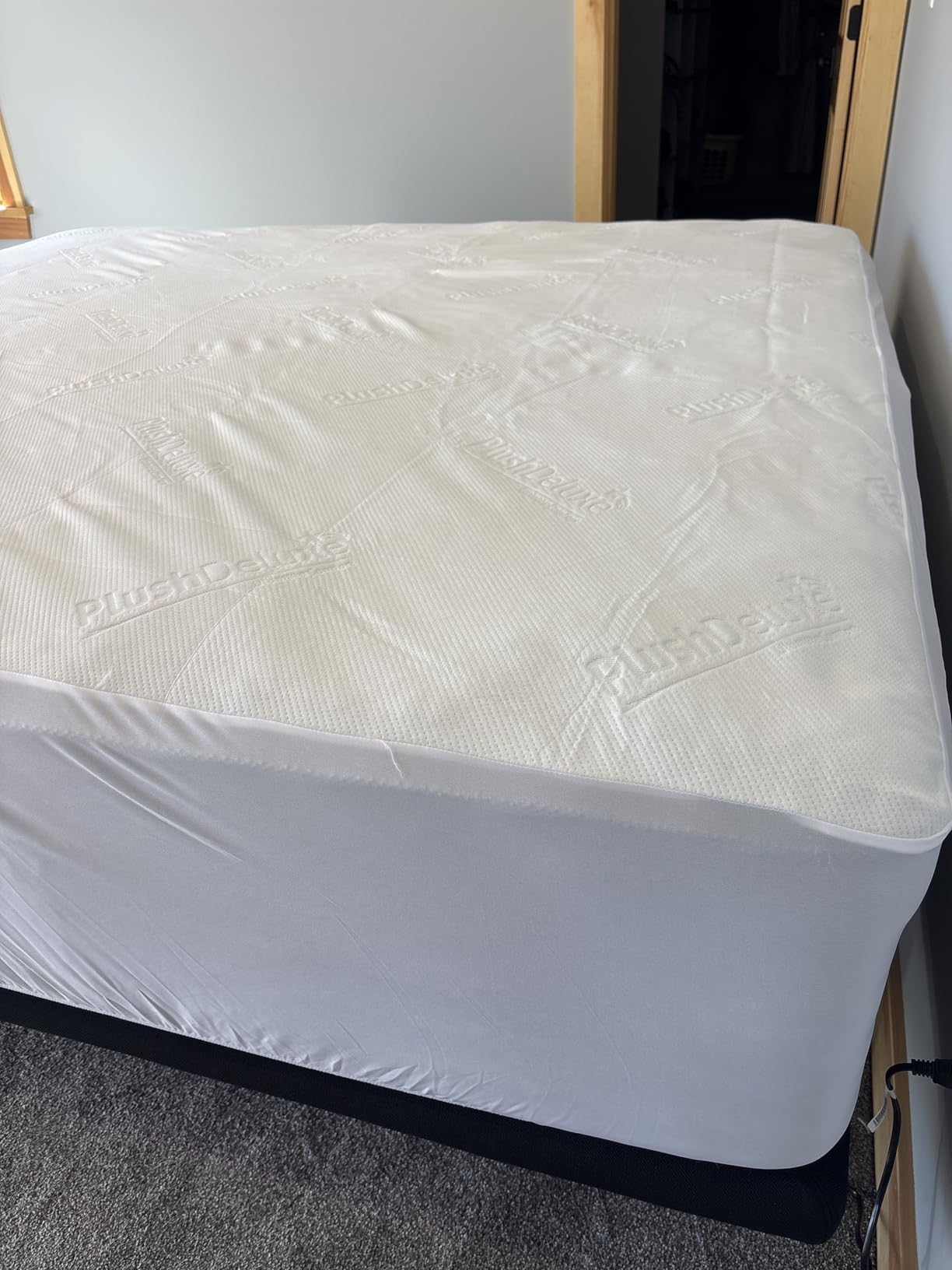 PlushDeluxe Bamboo Waterproof Mattress Protector, Queen Size, Ultra Soft customer photo 2