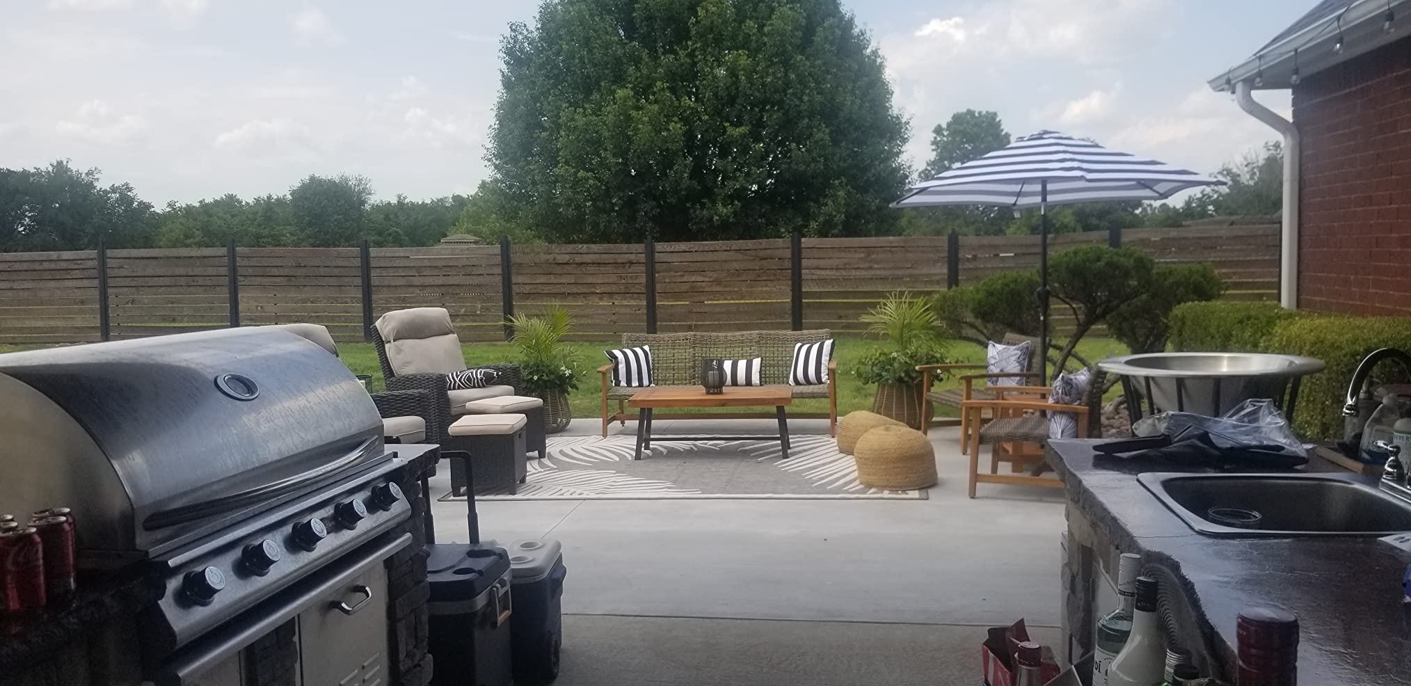 Christopher Knight Home Marcia Outdoor Wood Sofa, Wicker, 75.50 x 31.00 x 31.50, Gray, Natural Stained Finish customer photo 2