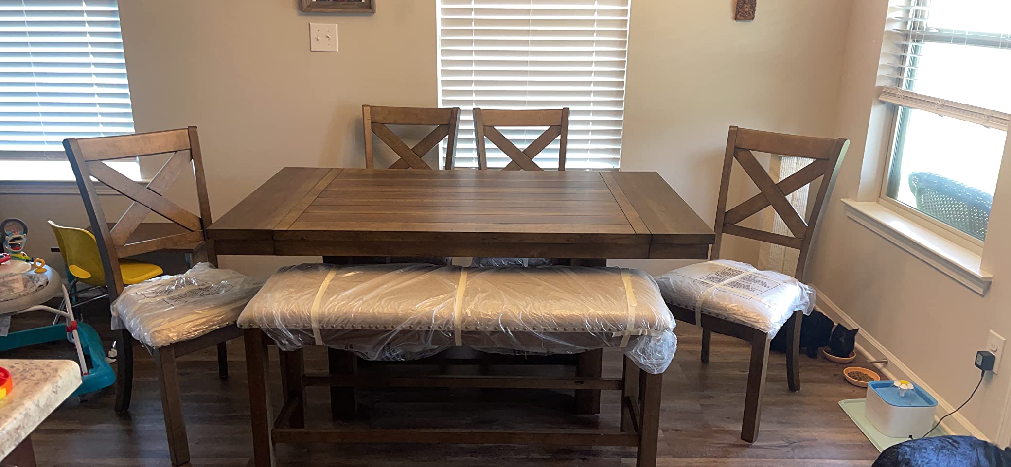 Signature Design by Ashley Extendable Dining Table, Grayish Brown, Seats 8 customer photo 1