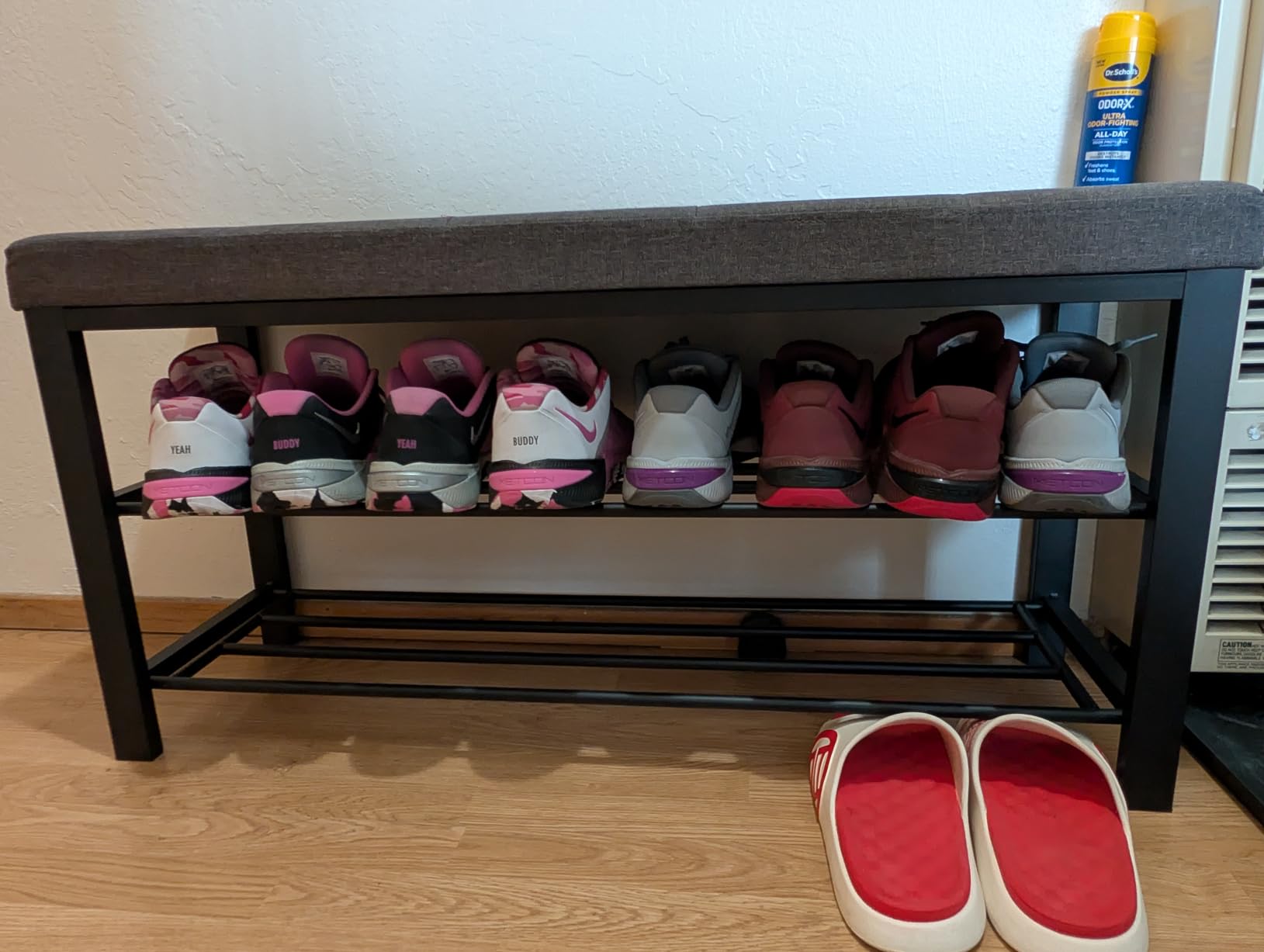 SONGMICS Shoe Bench, Storage Bench, Entryway Bench with Cushion customer photo 1