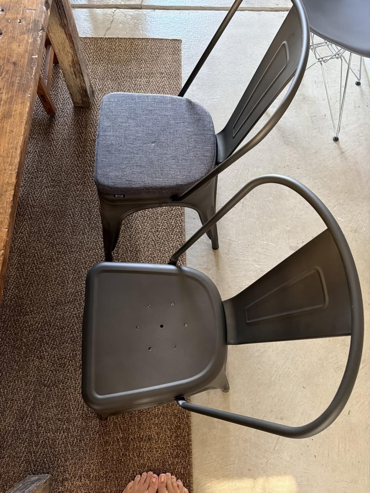 Furmax Metal Dining Chairs Set of 4, for Indoor/Outdoor, Yellow customer photo 2