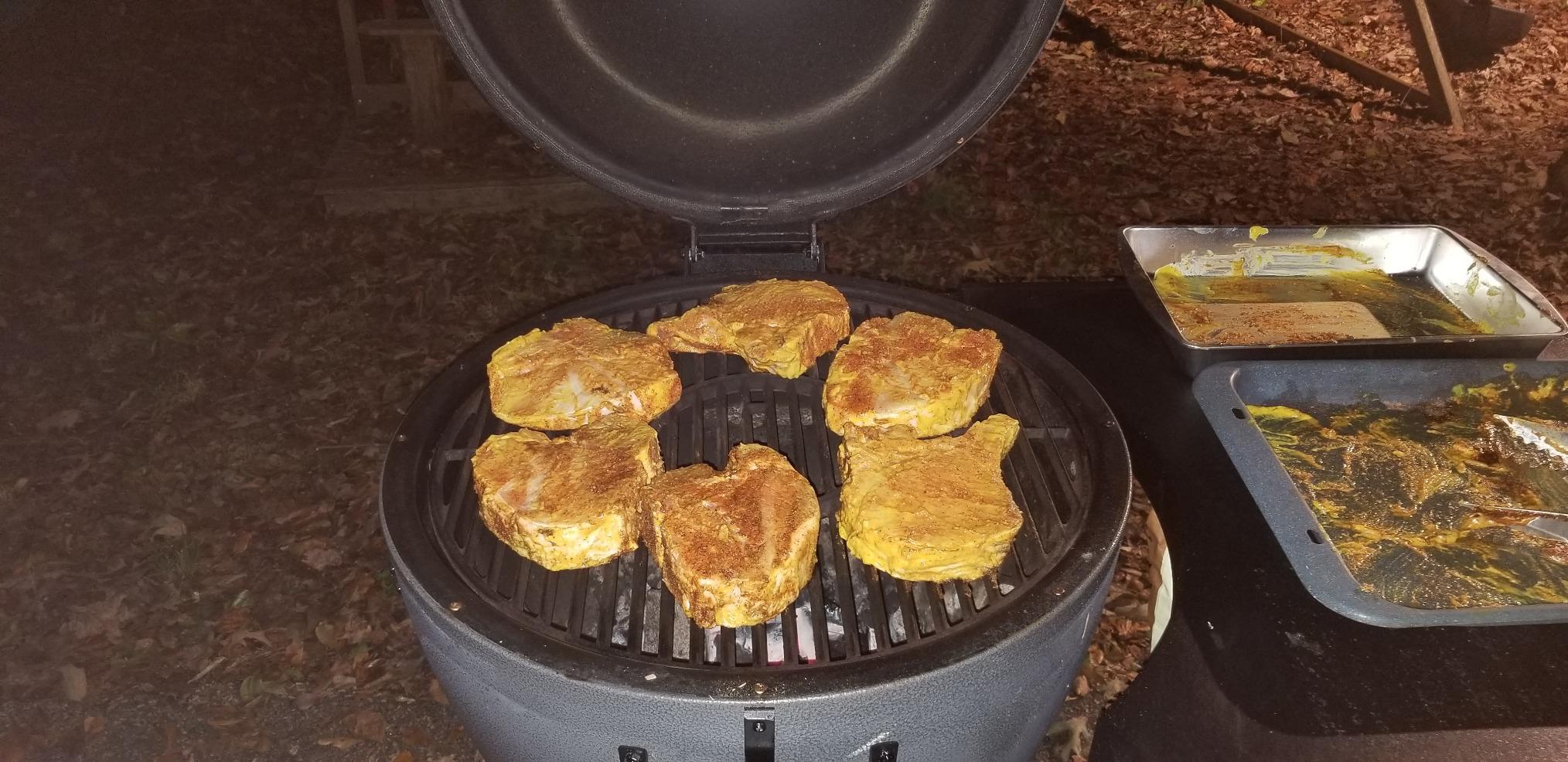 Char-Griller® AKORN® Kamado Charcoal Grill and Smoker with Durable Grill Cart, Cast Iron Grates and Warming Rack, 445 Cooking Square Inches in Sapphire, Model E56520 customer photo 1