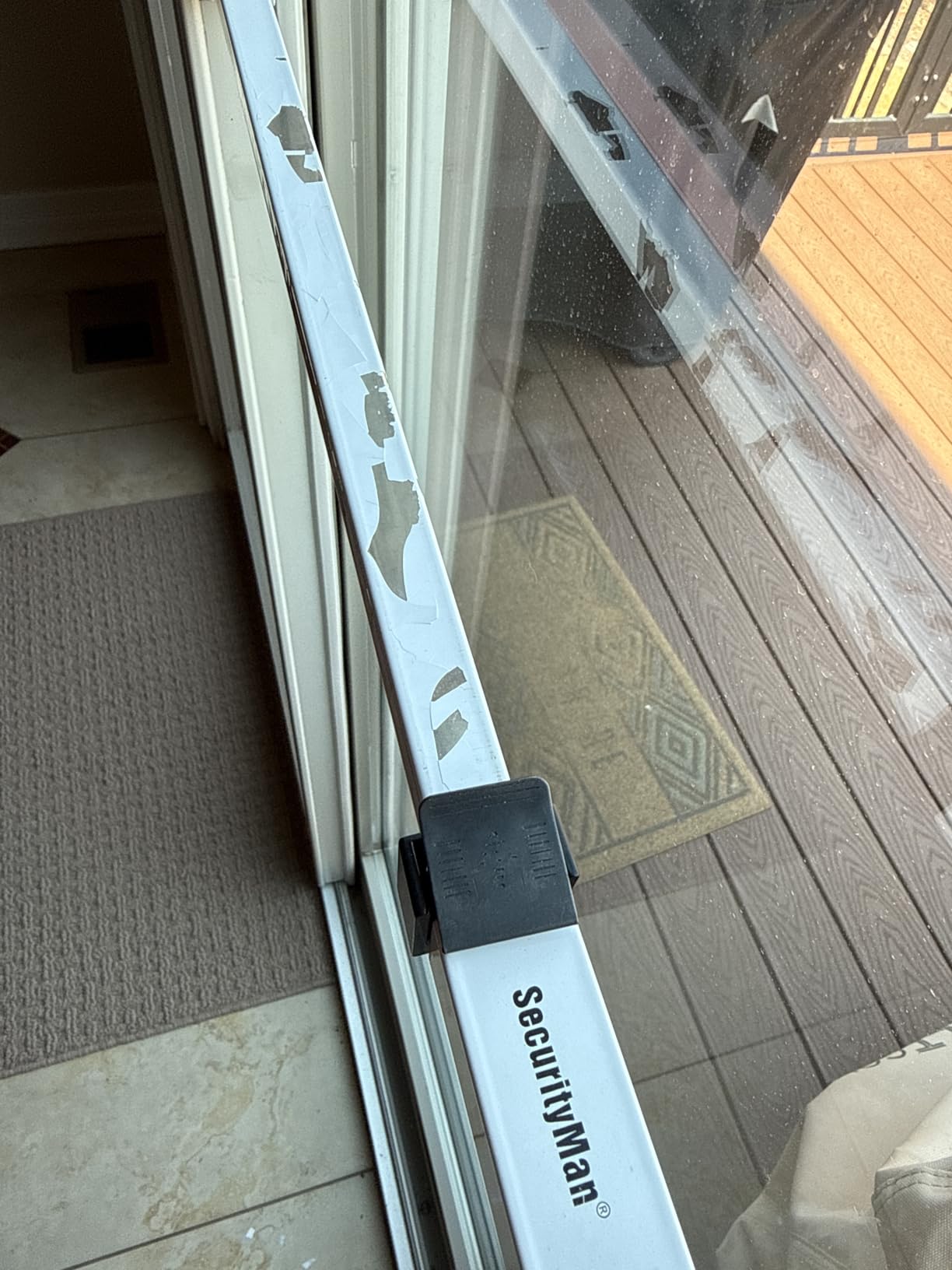 SECURITYMAN Sliding Door Security Bar-Child Proof Sliding Door Lock Bar with Anti Lift Lock - Fits Most Doors & Windows - Adjustable Patio Door Security Bar (18.75