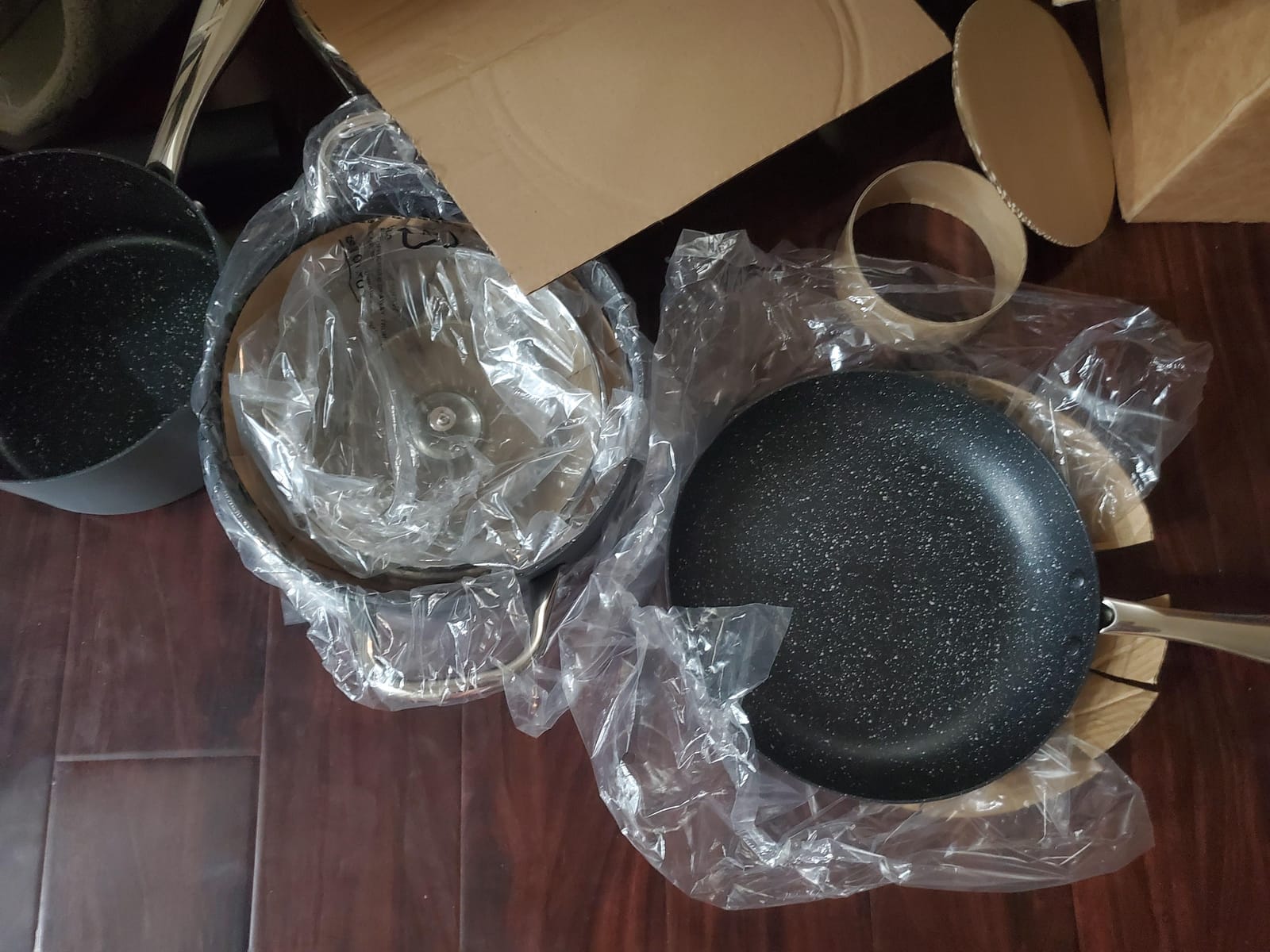 MICHELANGELO Hard Anodized Cookware Set - 10 Pcs Non Stick Pots and Pans Set with Granite Interior, Induction Cookware Set with Steamer Insert customer photo 2