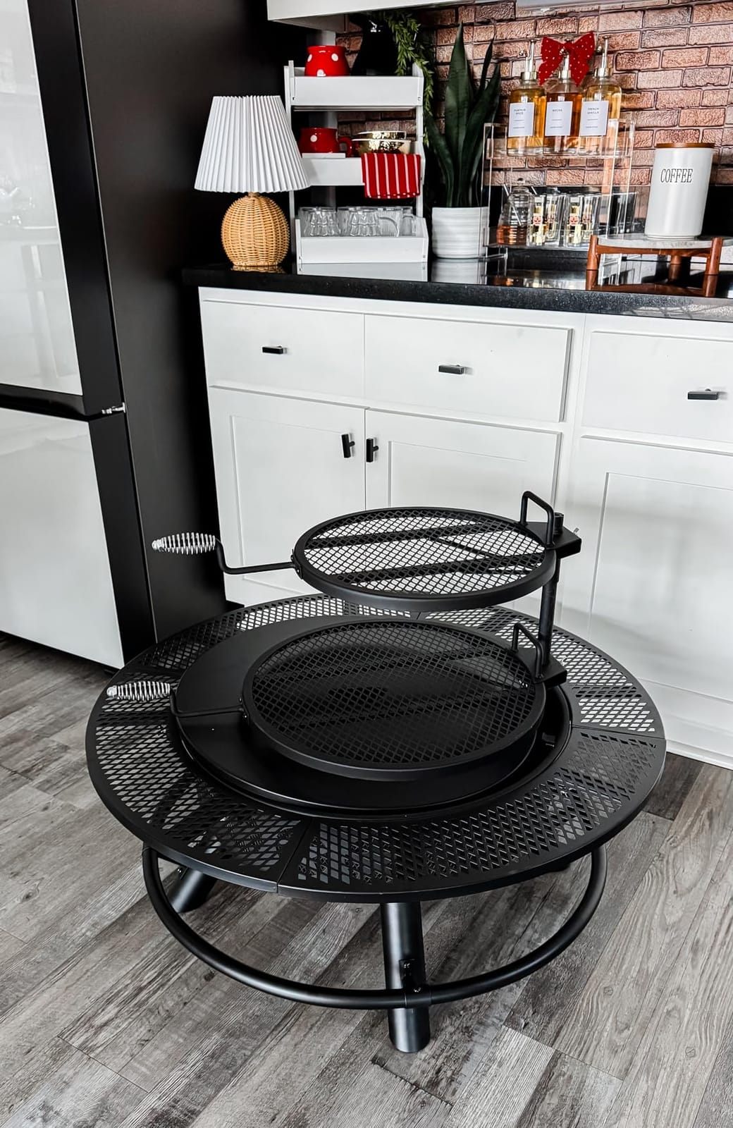 Hykolity 35 Inch Fire Pit with 2 Cooking Grate & Charcoal Pan, Outdoor Wood Burning BBQ Grill Firepit Bowl with Cover Lid, Steel Round Table for Backyard Bonfire Patio Picnic customer photo 1