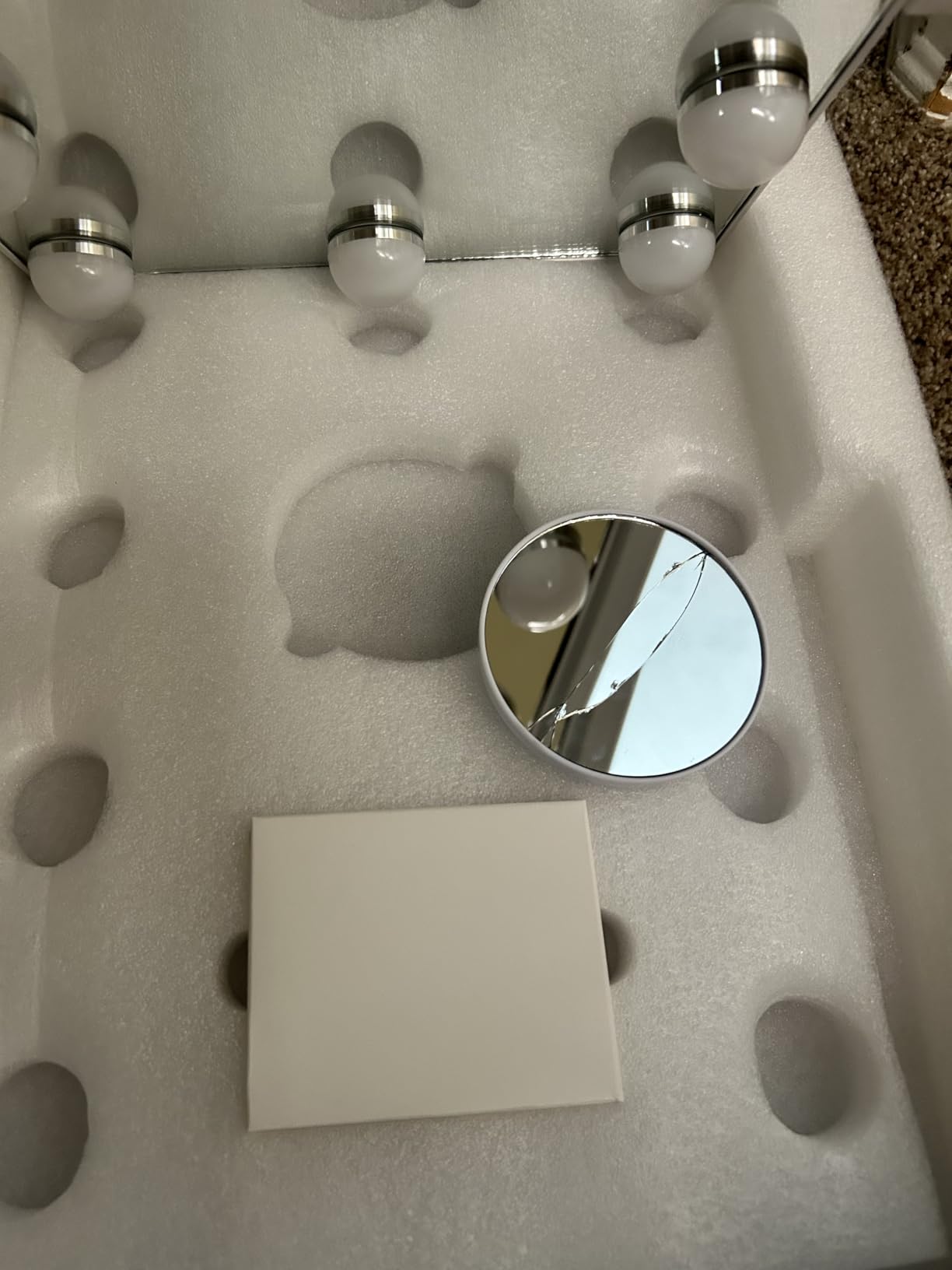 Vanity Mirror with Lights, Makeup Mirror with Lights,3 Color Lighting Modes Detachable 10X Magnification Mirror Touch Control,360°Rotation, White. customer photo 2