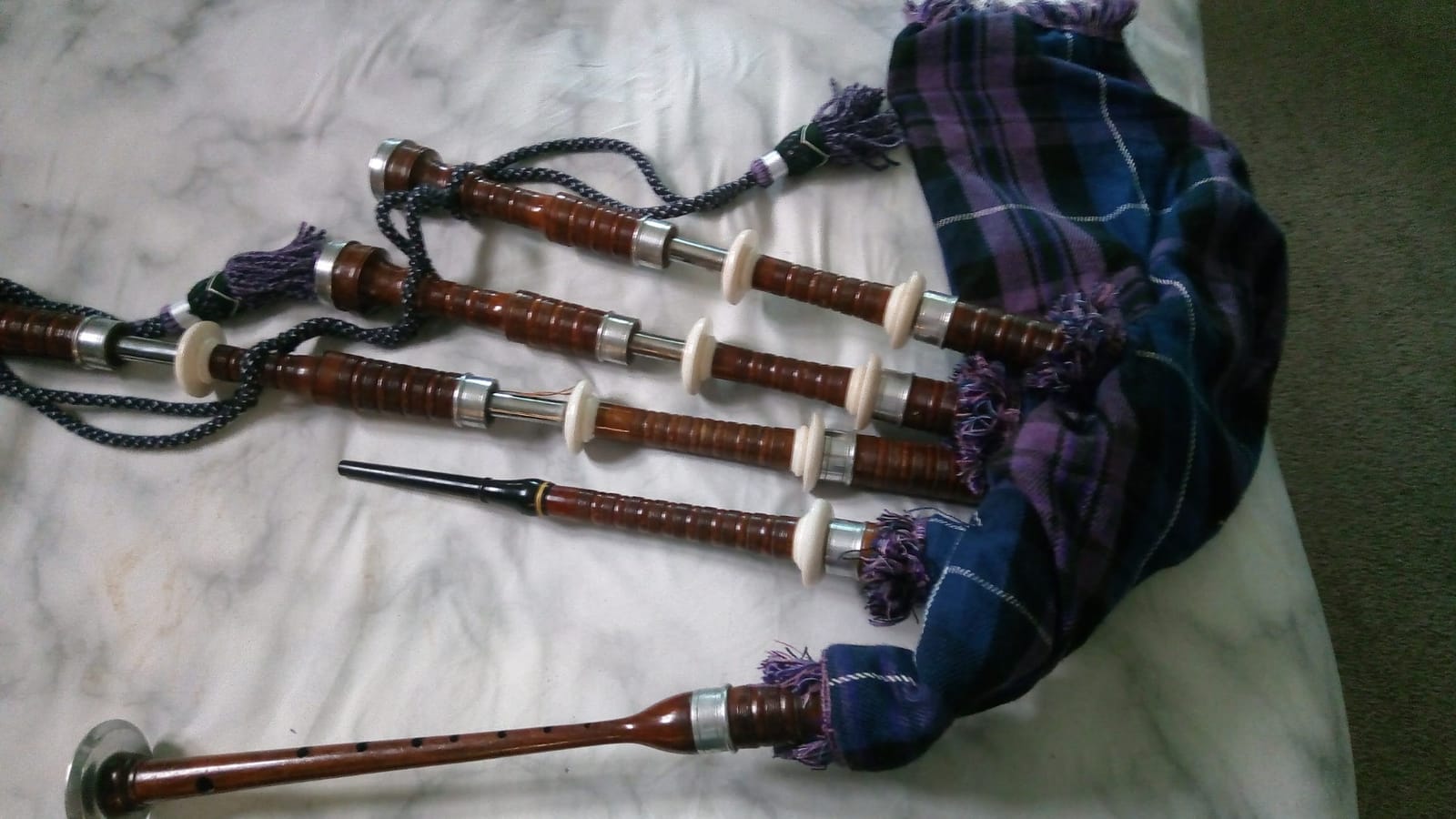 Bagpipe Cover Set with Cord Scottish Highland Playable Various Tartans 30