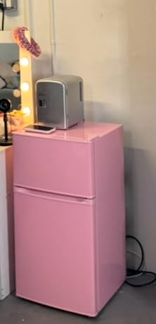 HAILANG Mini Fridge With Freezer,3.2 Cu.Ft Compact Refrigerator,Mini Refrigerator With 2 Doors For Bedroom,Office,Kitchen,Apartment,Dorm(sliver) customer photo 1