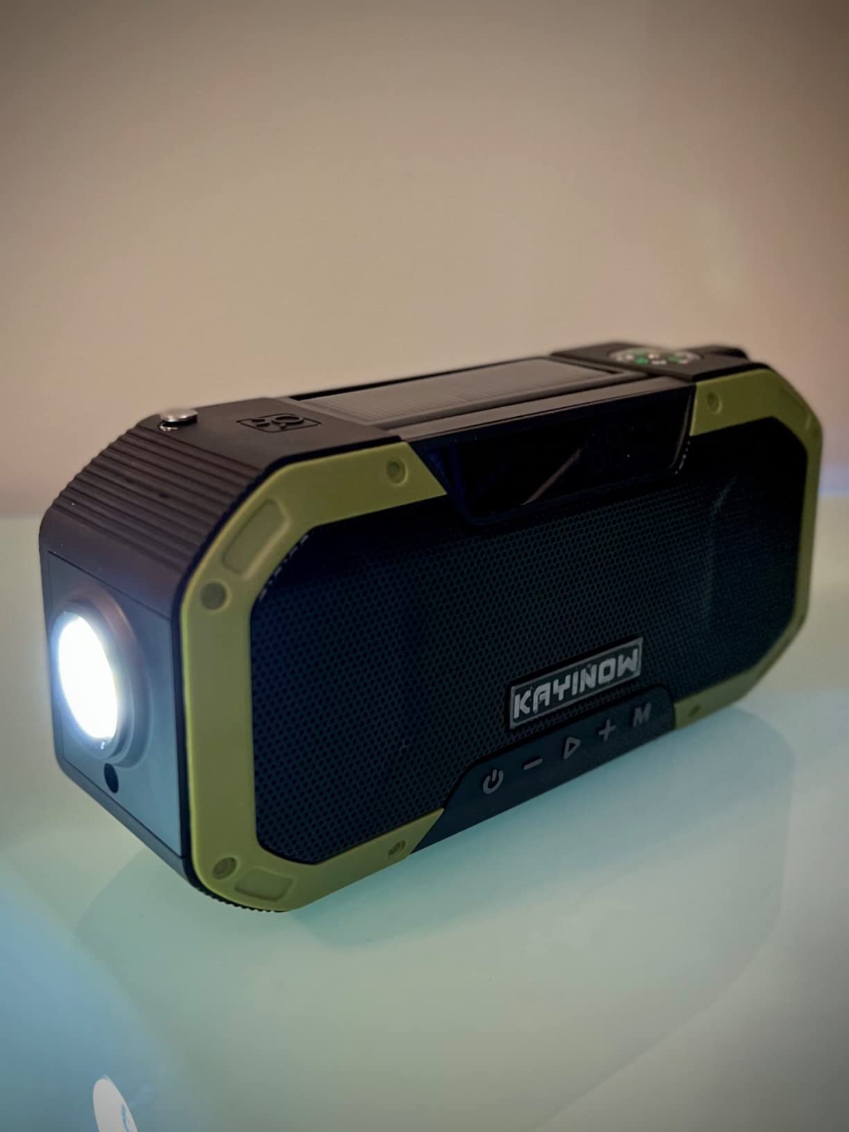 KAYINOW Emergency NOAA Weather Radio, Solar Hand Crank FM AM Radio with Bluetooth Speaker, 5000mAh/18500mWh Battery Powered, Flashlight, IPX5 Waterproof, SOS Alarm for Survival Hurricane Camping customer photo 2
