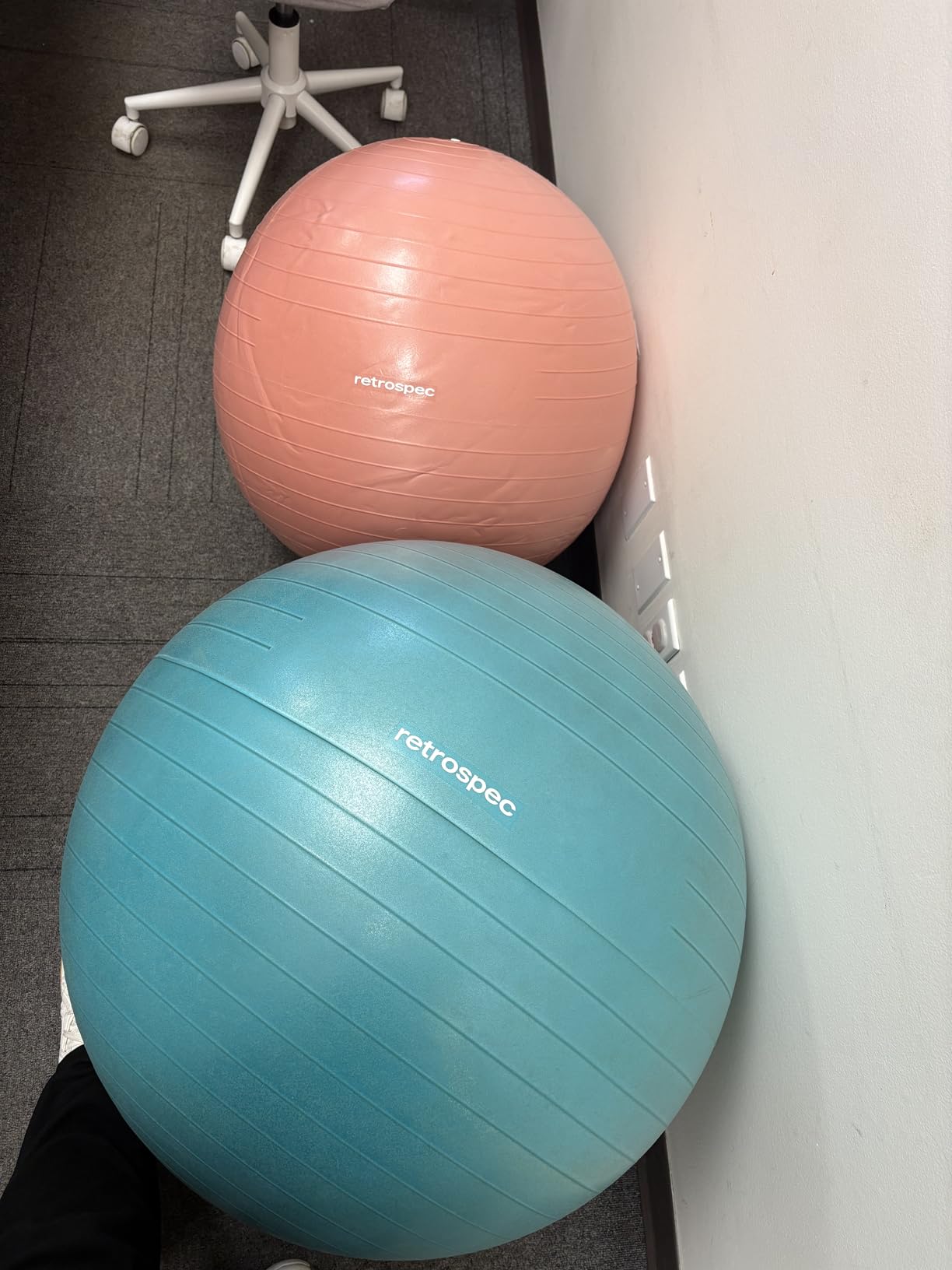 Retrospec Luna Exercise Ball with Pump - Anti-Burst Fitness Equipment for Yoga, Core Training & Stability - Home Gym Swiss Ball for Office & Pregnancy customer photo 2
