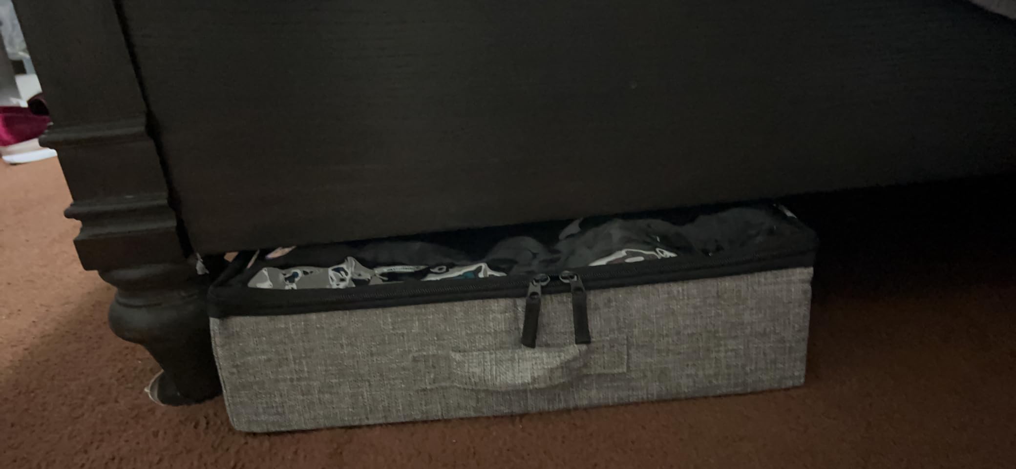 2-Pack Under Bed Storage Containers, 4.5 Inches Tall Clothes Storage, Grey customer photo 1