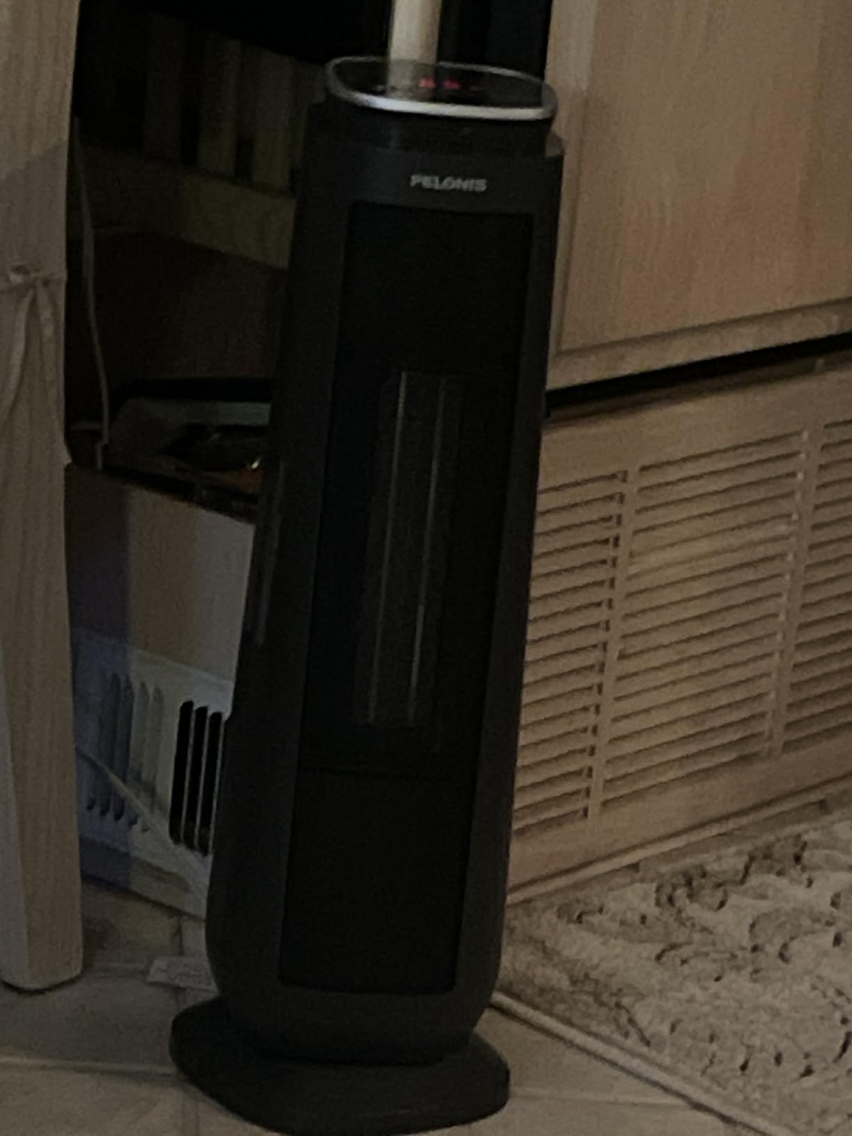 PELONIS PTH15A4BGB Ceramic Tower 1500W Indoor Space Heater with Oscillation, Remote Control, Programmable Thermostat & 8H Timer, ECO Mode, Tip-Over Switch & Overheating Protection, Gray customer photo 1
