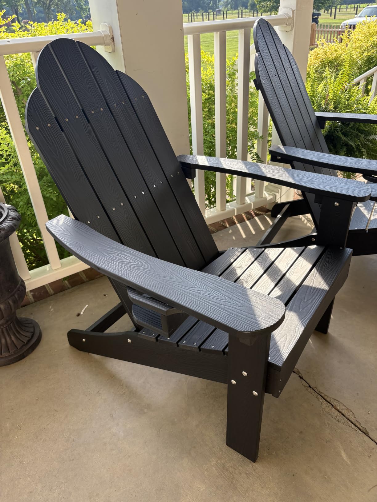 LUE BONA HDPS Outdoor Adirondack Chair, Cup Holder, Set of 4, Black customer photo 2