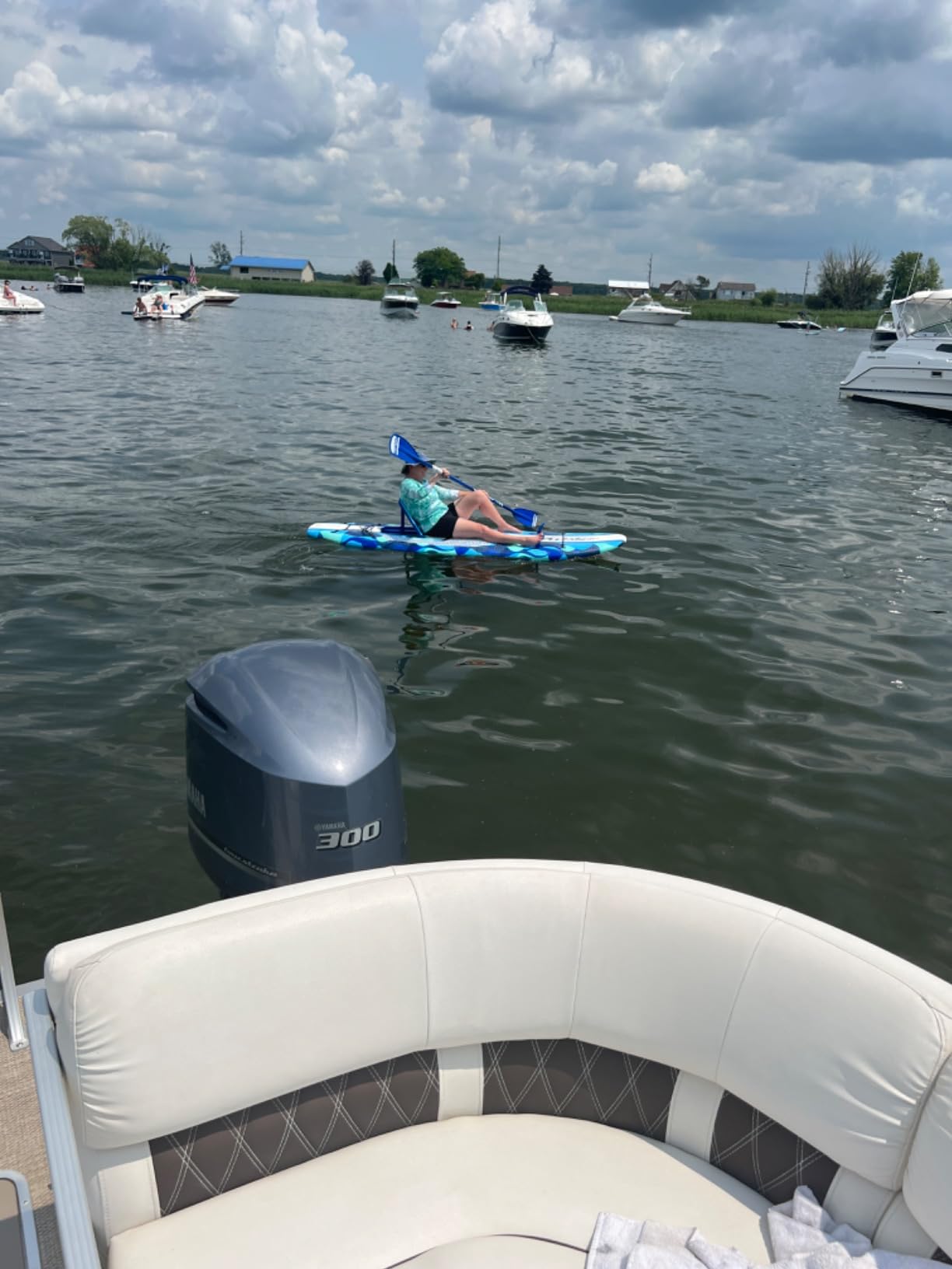 WAVESTORM 9ft6 SUP Kayak Hybrid Stand Up Paddleboard Foam Soft Top SUP for Adults and Kids of All Levels of Paddling Kayak, Blue customer photo 1