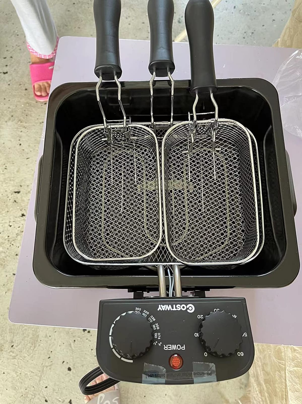 COSTWAY 5.3Qt/5L Deep Fryer with Basket, Adjustable Temperature & Timer customer photo 2