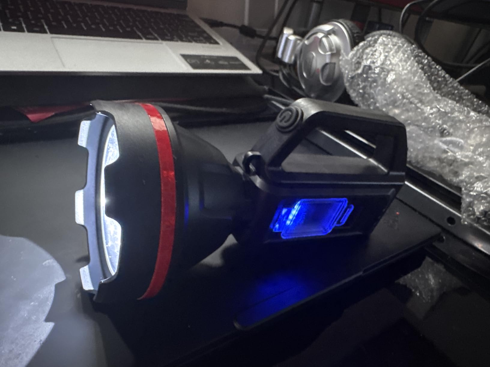 Rechargeable Spotlight Flashlight, High Lumens Handheld Spotlight, LED Searchlight with Shoulder Strap and USB Output for During Hurricane, Emergency, Storms, Outages, Hunting, Hiking, Camping (Black1) customer photo 1