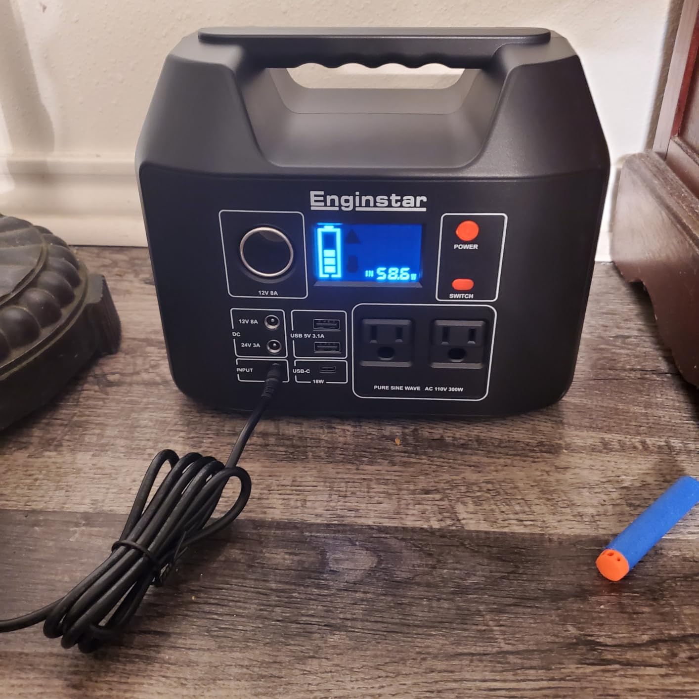 EnginStar Solar Generator, 300W Portable Power Station, 296Wh Lithium Battery Backup w/Two 110V Pure Sine Wave AC Outlet for Camping Road Trip RV, 80000mAh Sufficient Power Supply for Blackout customer photo 2