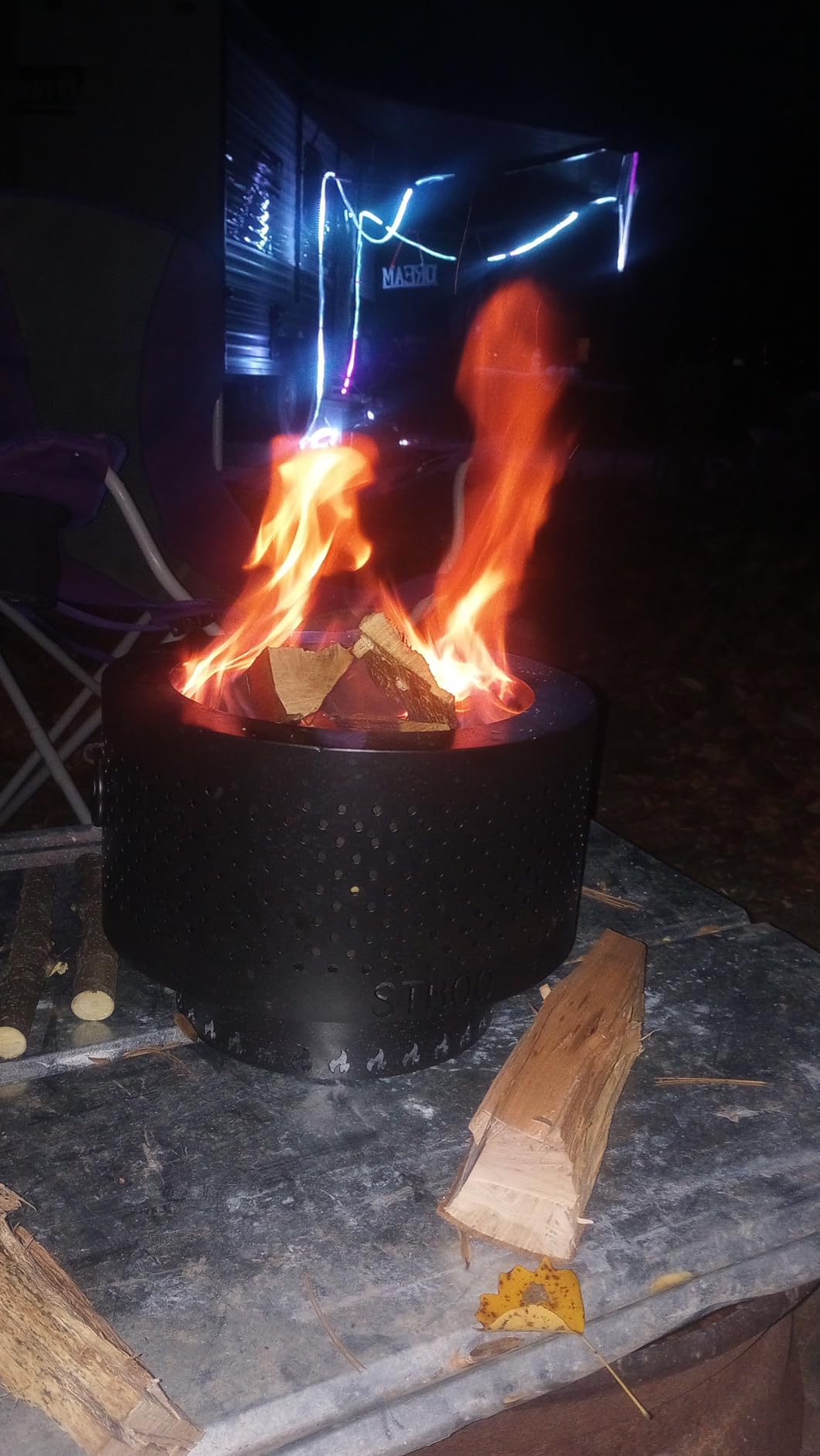 Smokeless Fire Pits for Outside with Portable Carrying Storage Bag, 20x14 Inch Firepits Outdoor Wood Burning, Low Smoke Outdoor Fireplace for Bonfire Picnic Backyard Cooking on Beach, Black, L customer photo 1