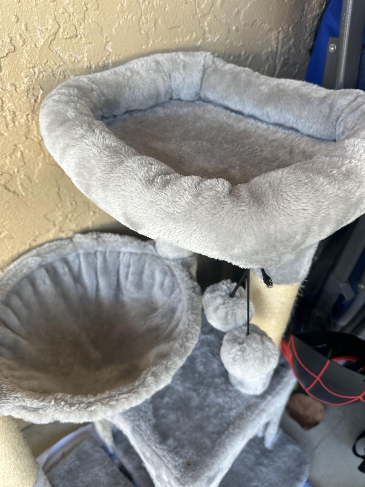 Pesofer Cat Tree, Small Cat Tower with Sisal Scratching Post and Hammock Light Gray customer photo 2