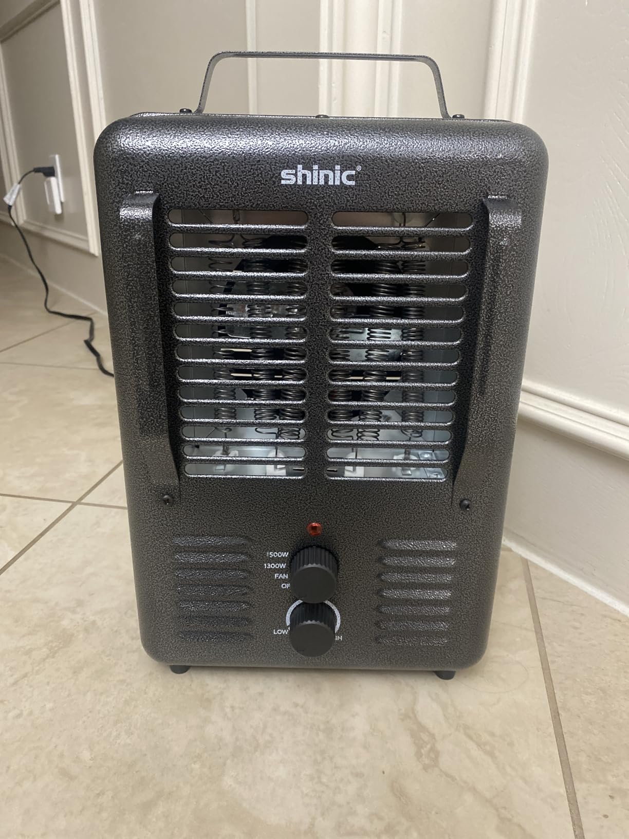 Shinic Space Heater,1500W Milkhouse Heater with Thermostat, Stay Cool Durable Metal Housing, Overheat protection, 3-Prong Plug, Tip-Over Auto Shut Off, Utility Heater for Garage, Bedroom, Greenhouse customer photo 2