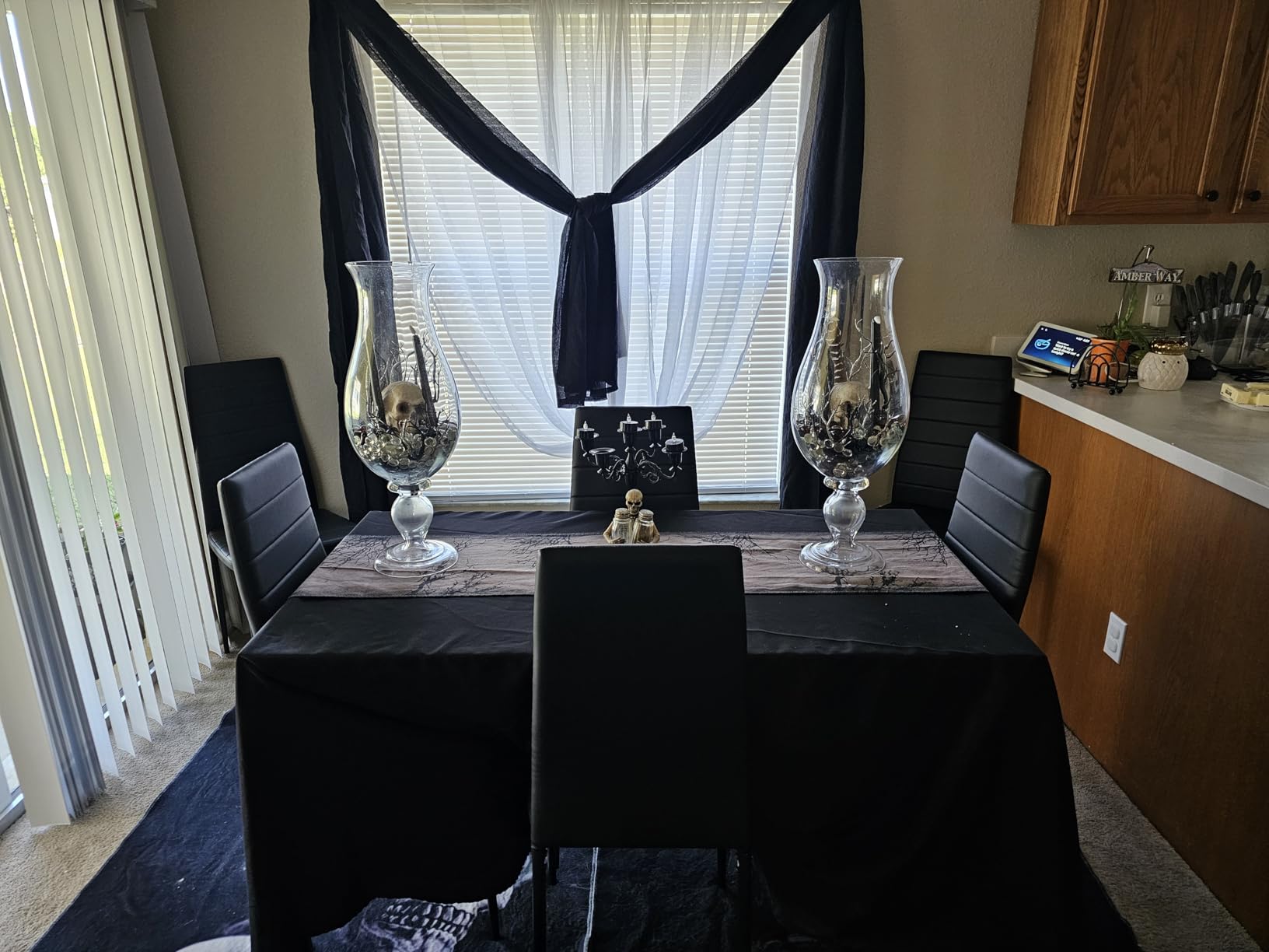 Gizoon Black 7 Piece Glass Dining Table Set, Kitchen Table and Chairs Set customer photo 1