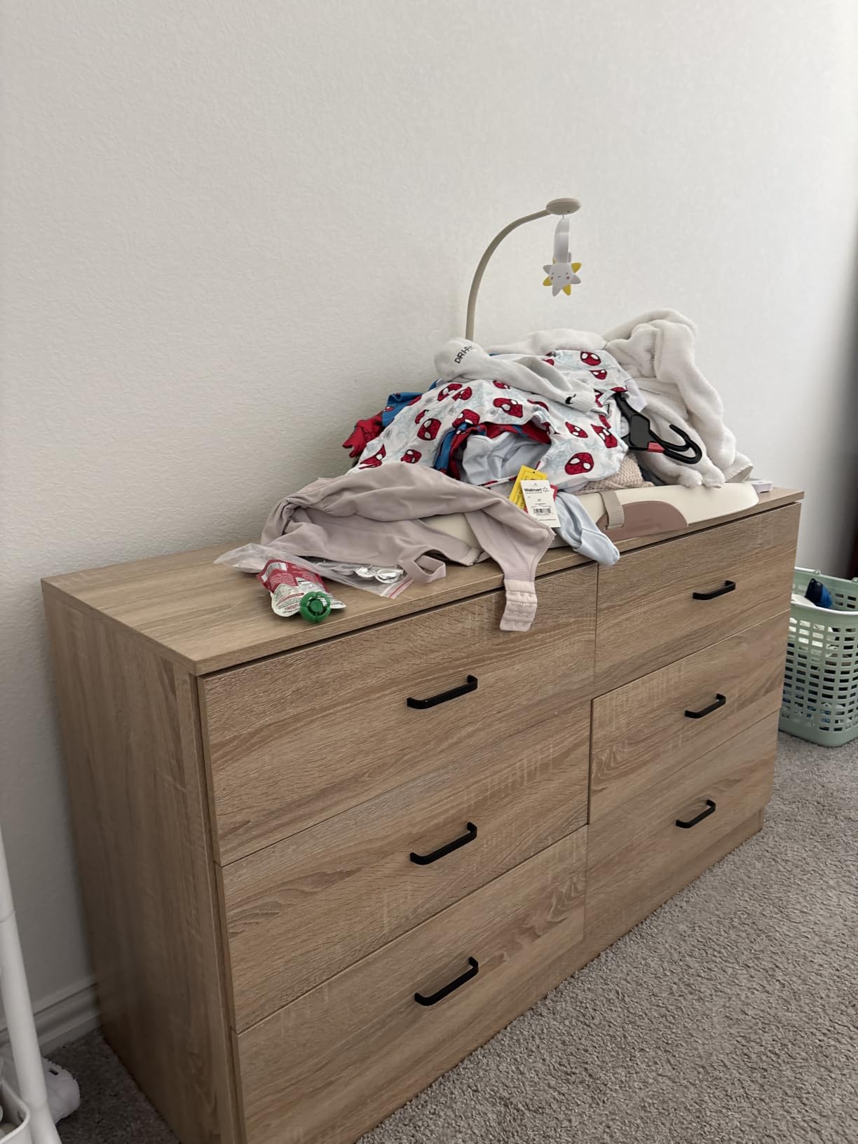 Bigbiglife Dresser for Bedroom, 6 Drawer Double Dresser, Modern Chest of Drawers with Deep Drawers, TV Stand Large Storage Organizer for Living Room, Closet (Light Oak) customer photo 2