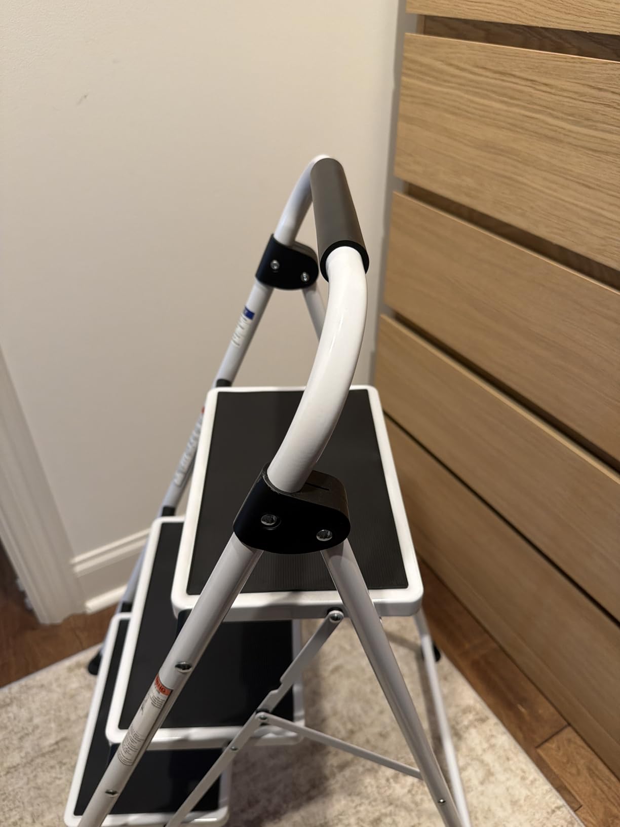 KINGRACK Step Ladder, 4 Step Folding Ladder with Handrails customer photo 2